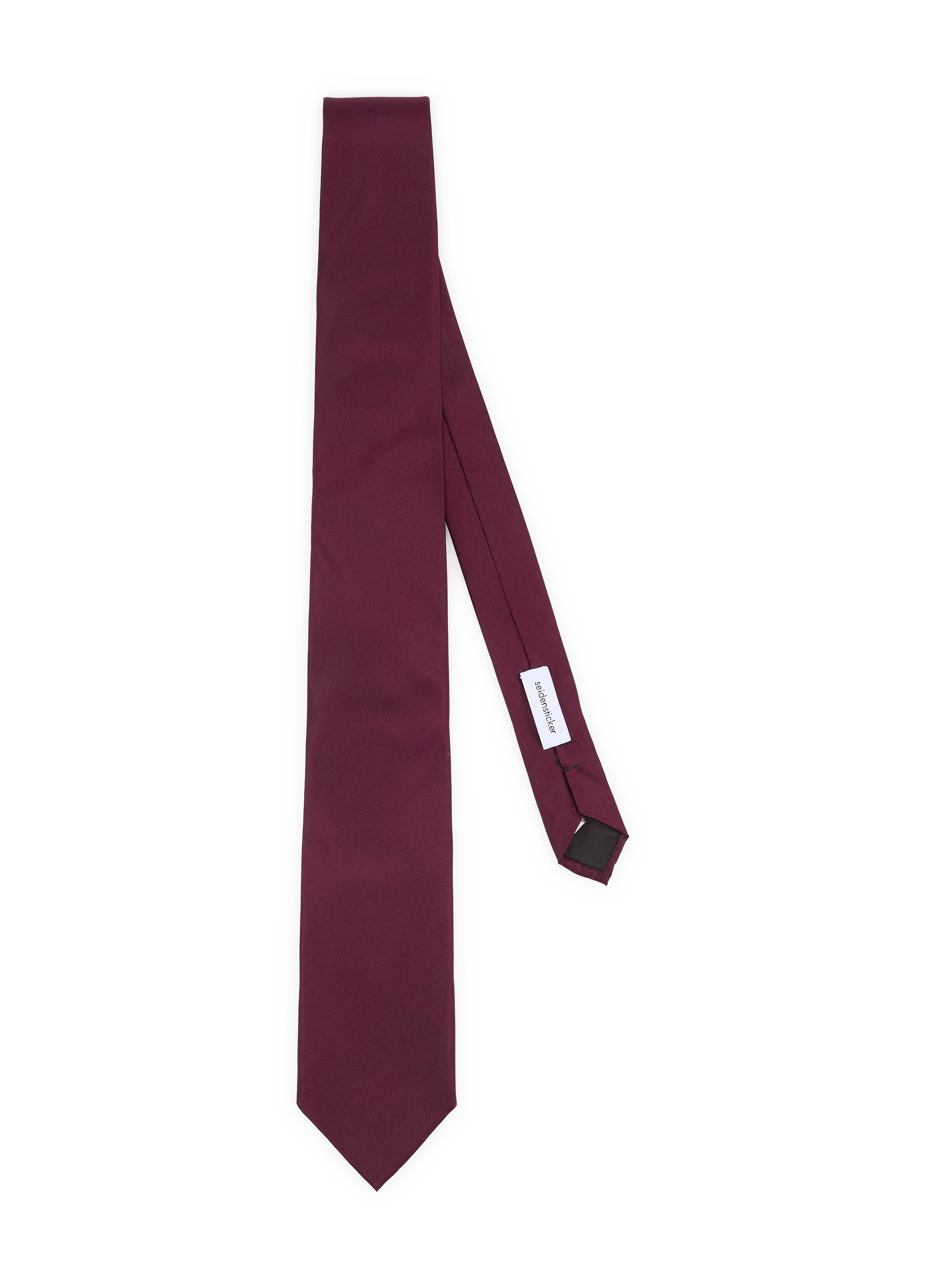 Solid Satin Cotton Necktie SEIDENSTICKER Red