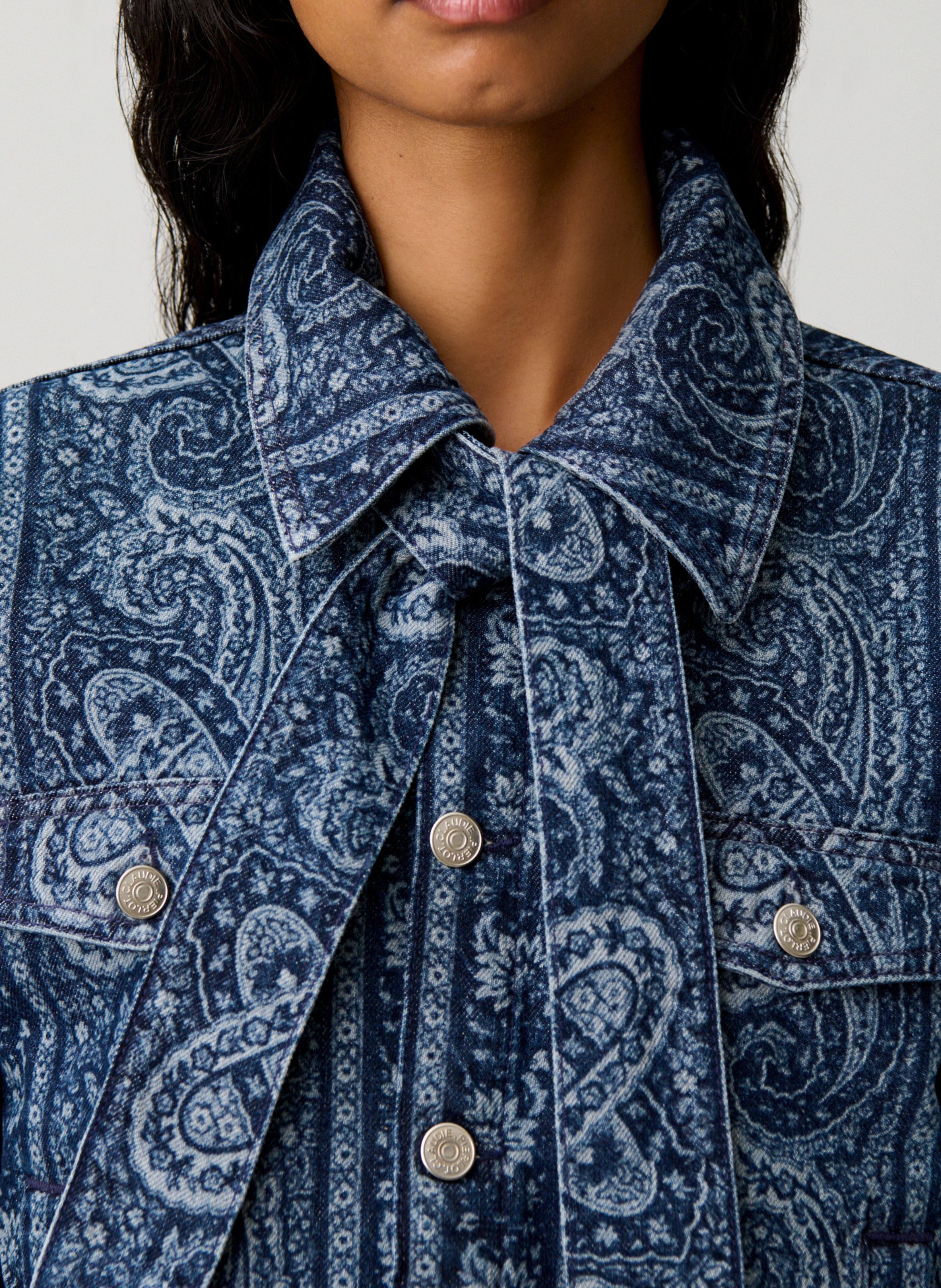 Veste en jean en coton CLAUDIE PIERLOT Bleu