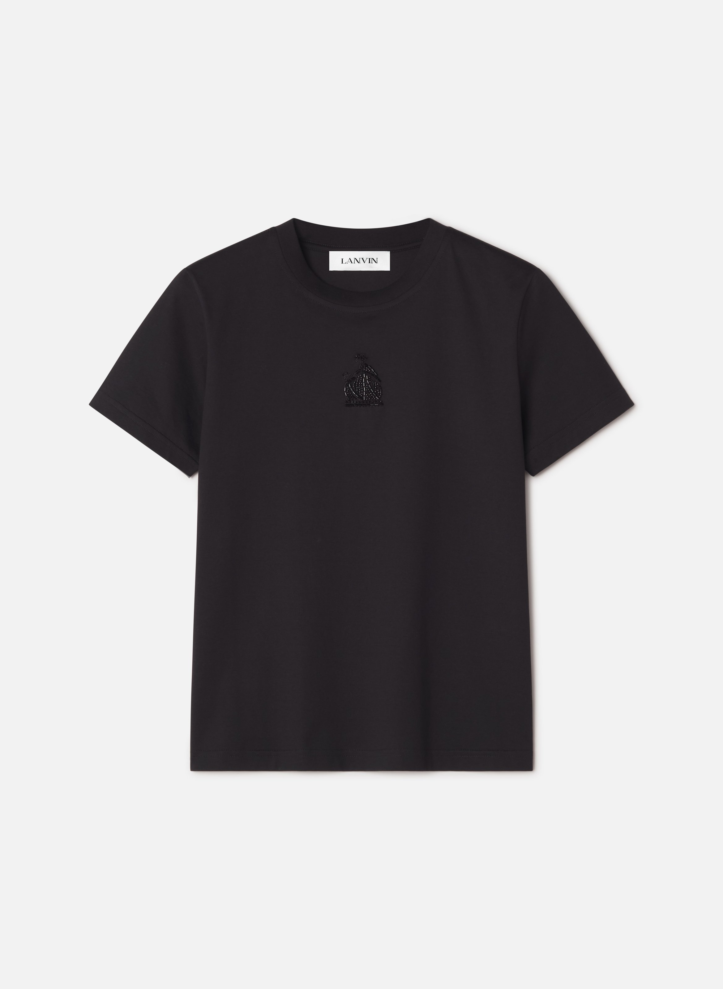 T-shirt brodé la mère et l'enfant en jersey LANVIN Noir