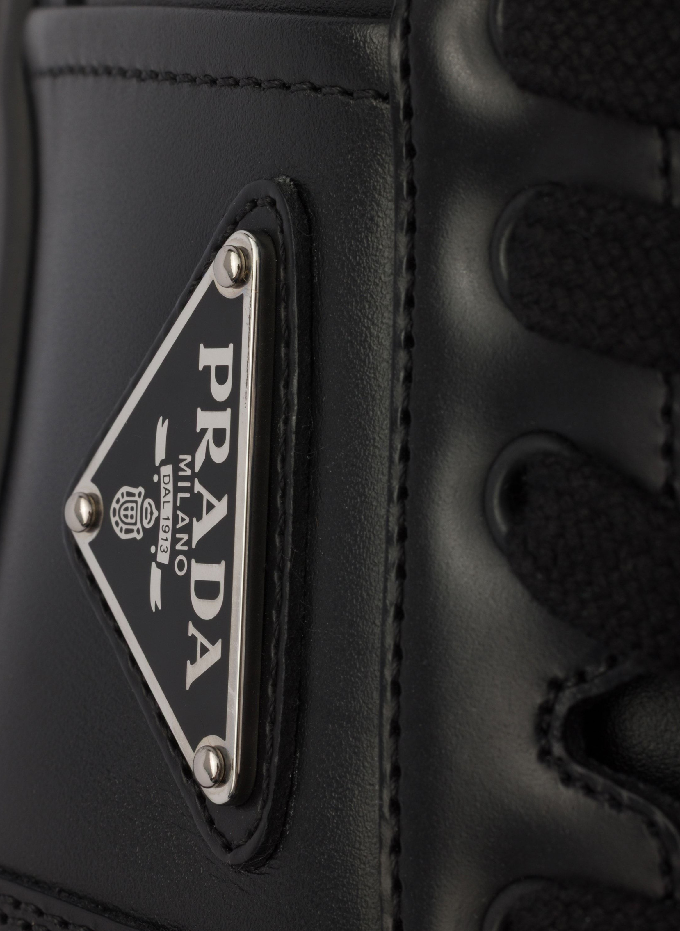 Baskets downtown en cuir PRADA Noir
