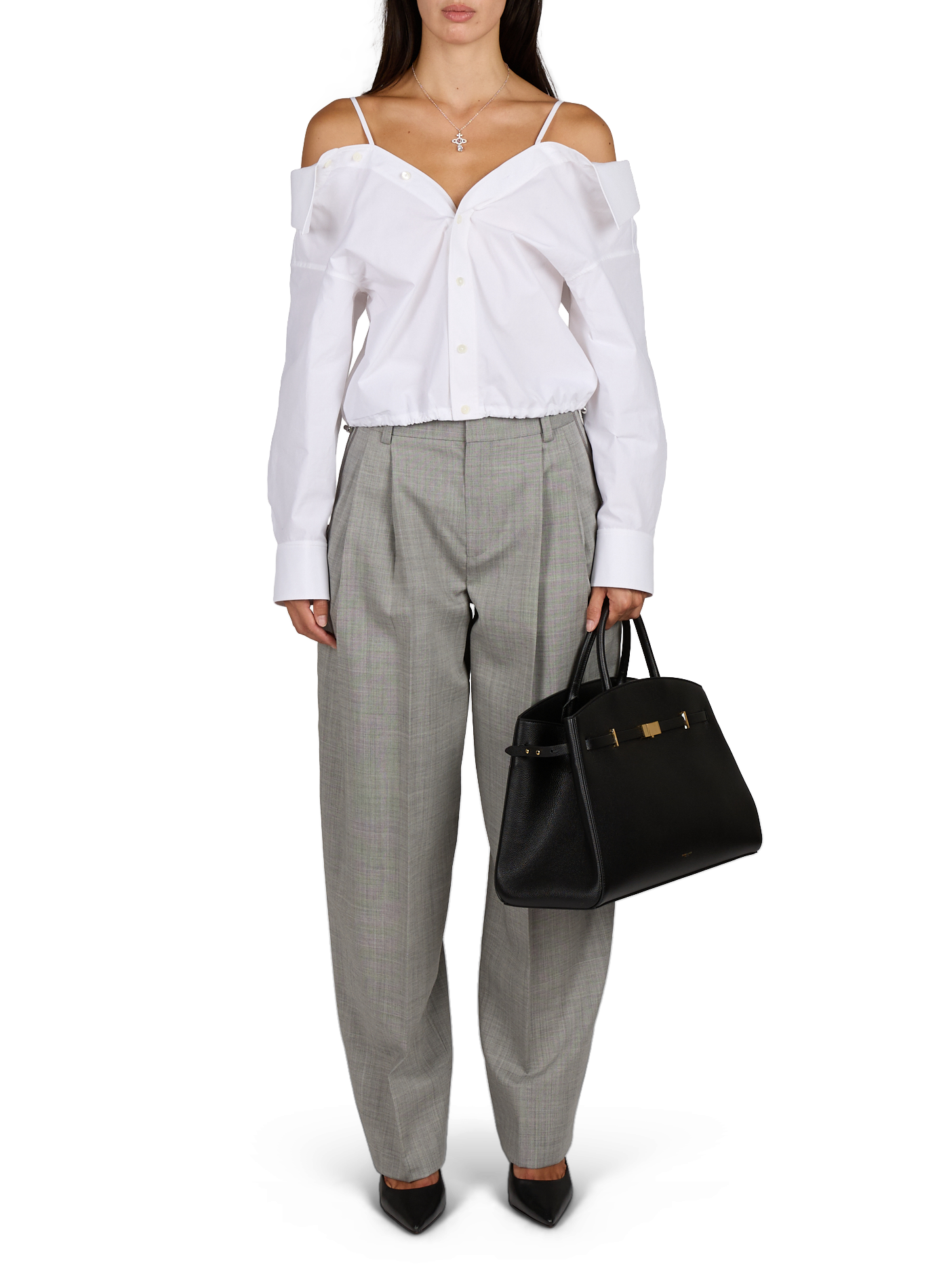 New York leather tote bag DEMELLIER LONDON Black