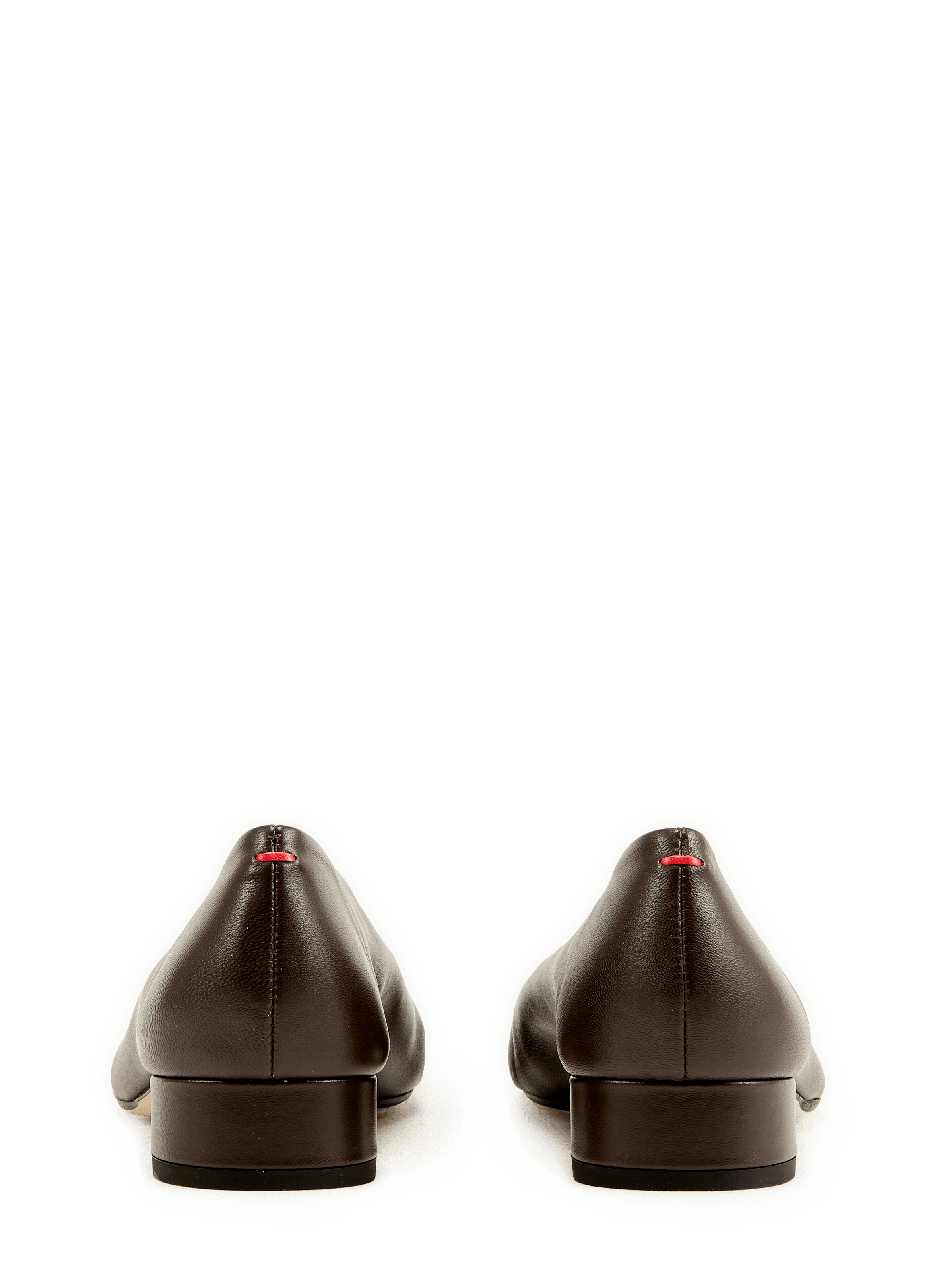 Ballerines en cuir à talon AEYDE Marron