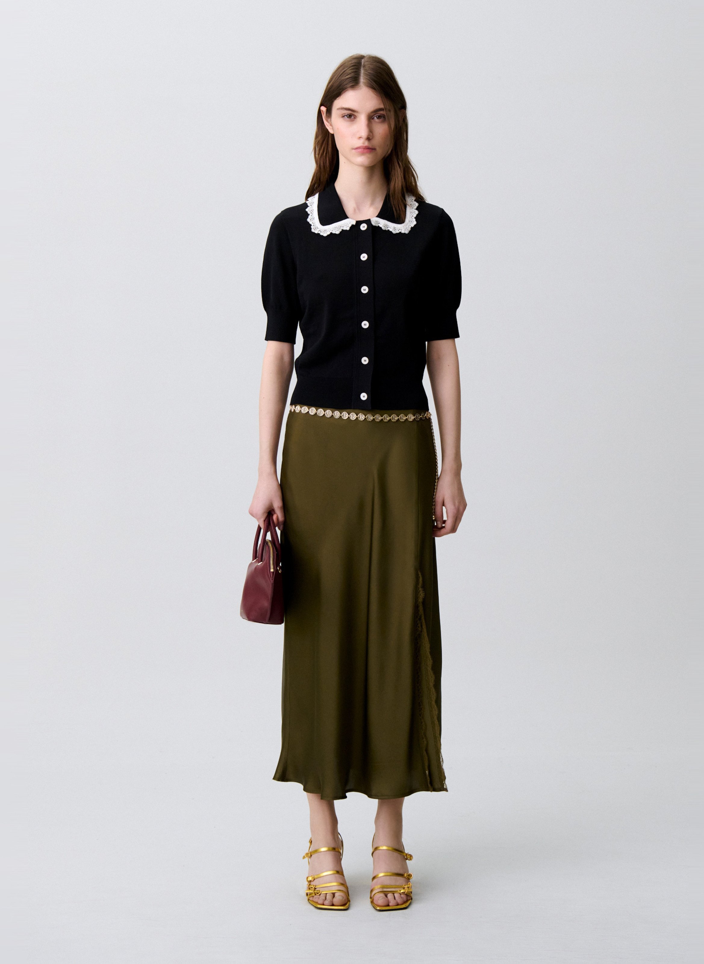 Cardigan ajusté col claudine CLAUDIE PIERLOT Multicolore