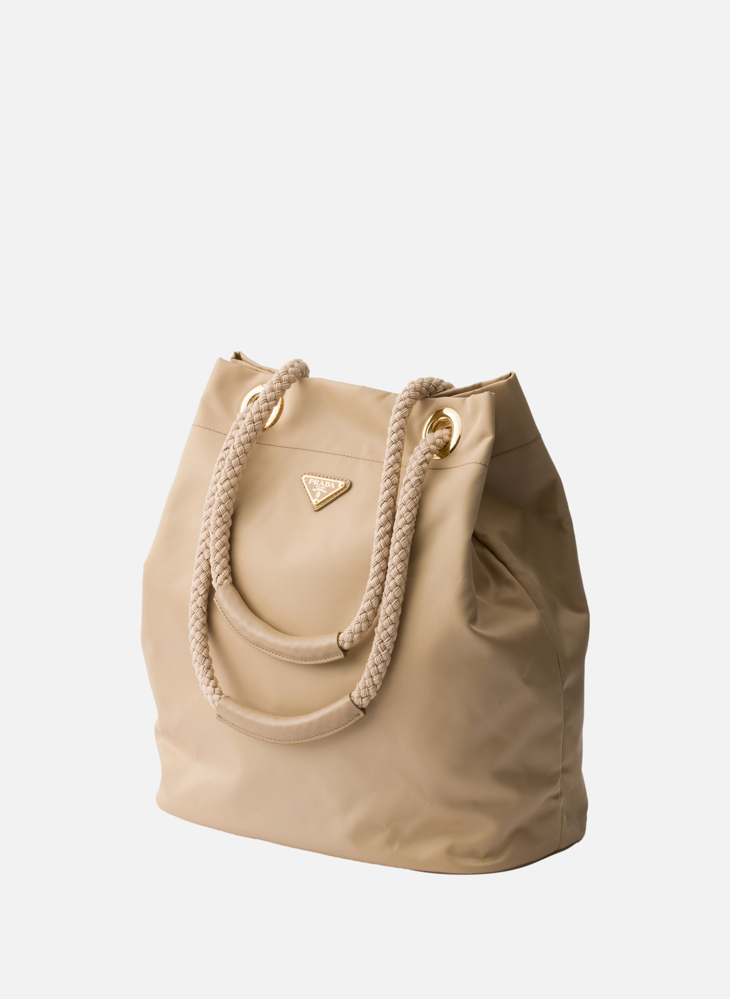 Grand sac seau prada mariner en re-nylon PRADA Marron