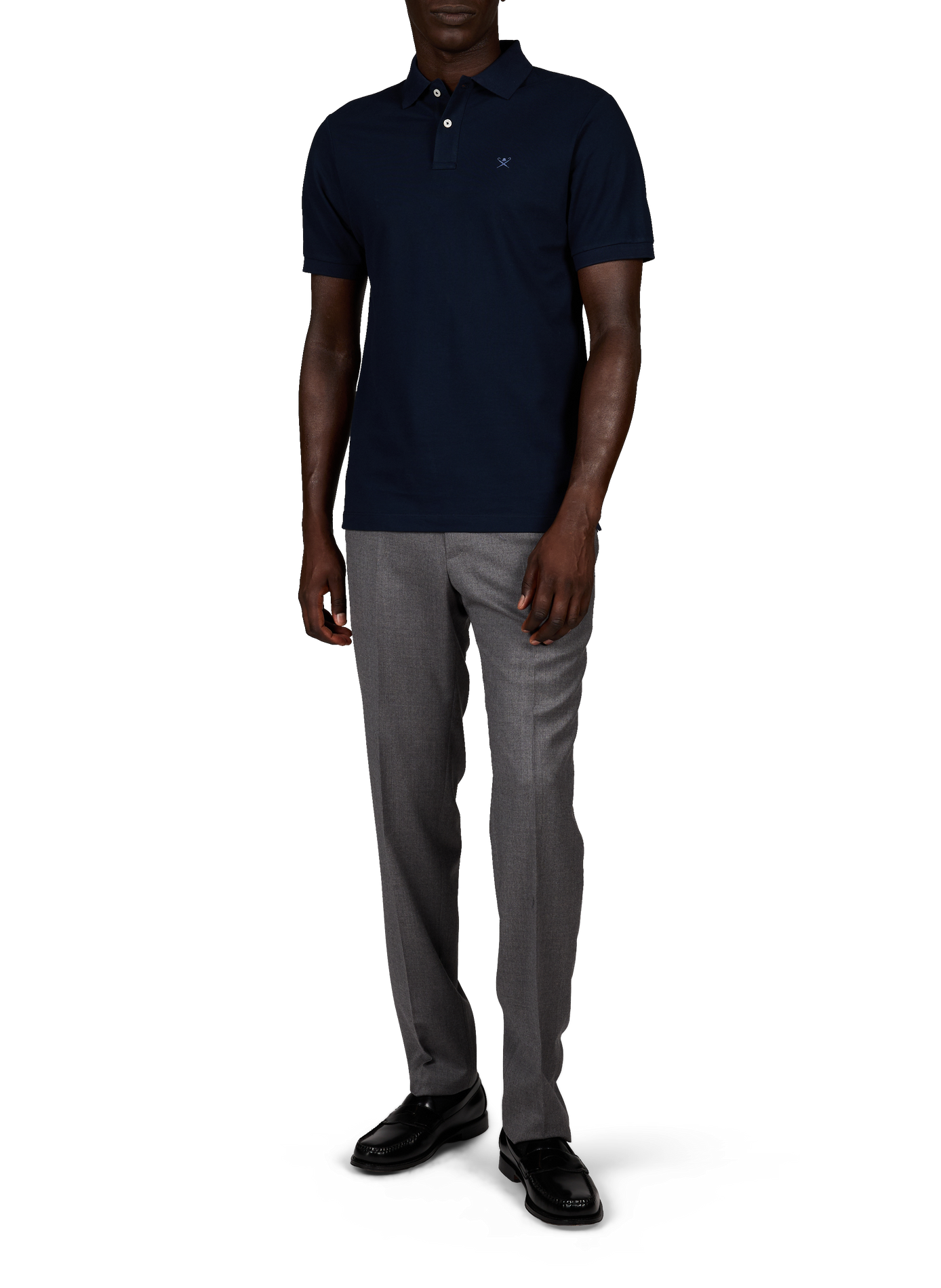 Polo droit à logo brodé en coton HACKETT Bleu