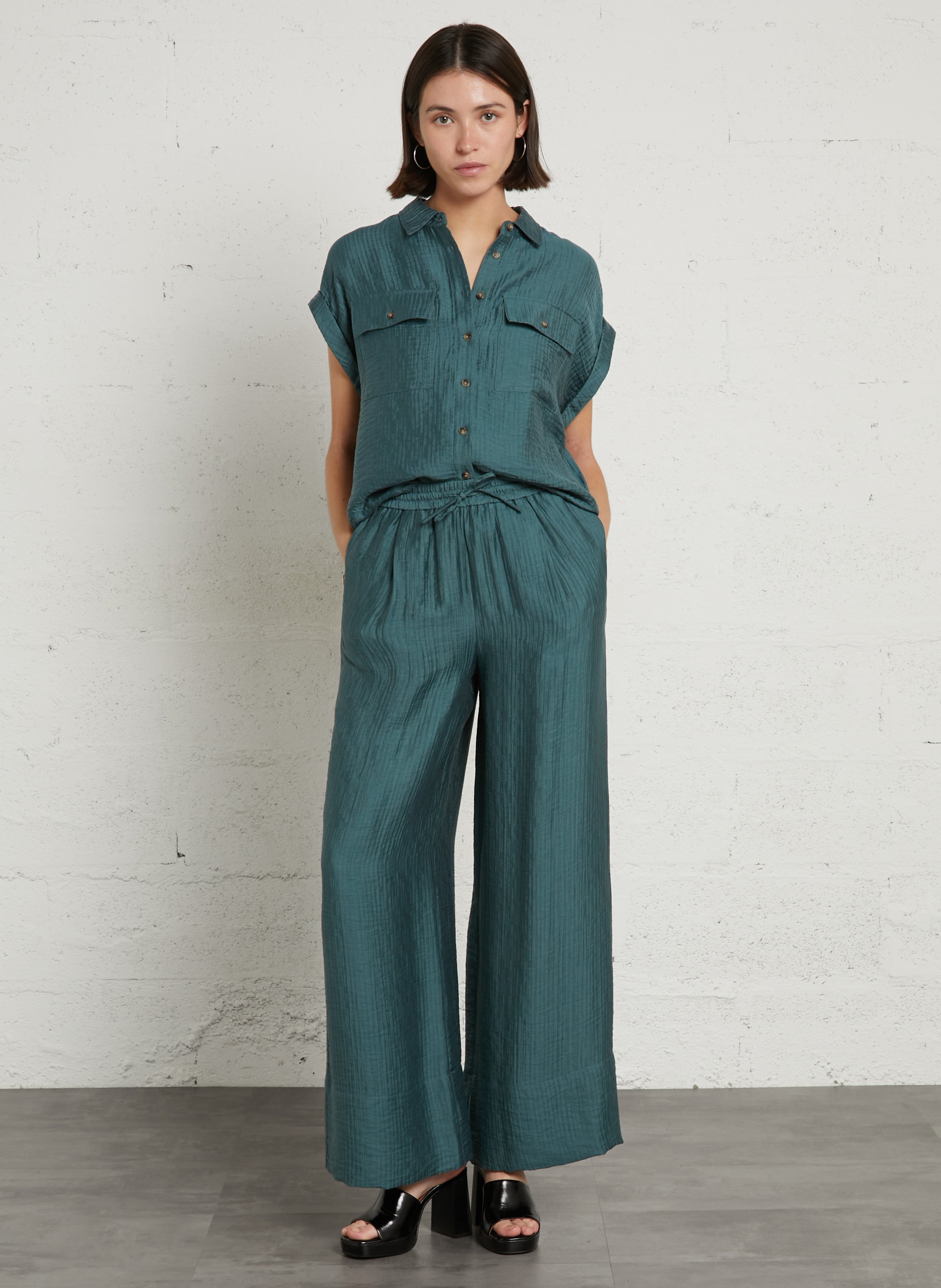 Pantalon large prince MAISON 123 Bleu