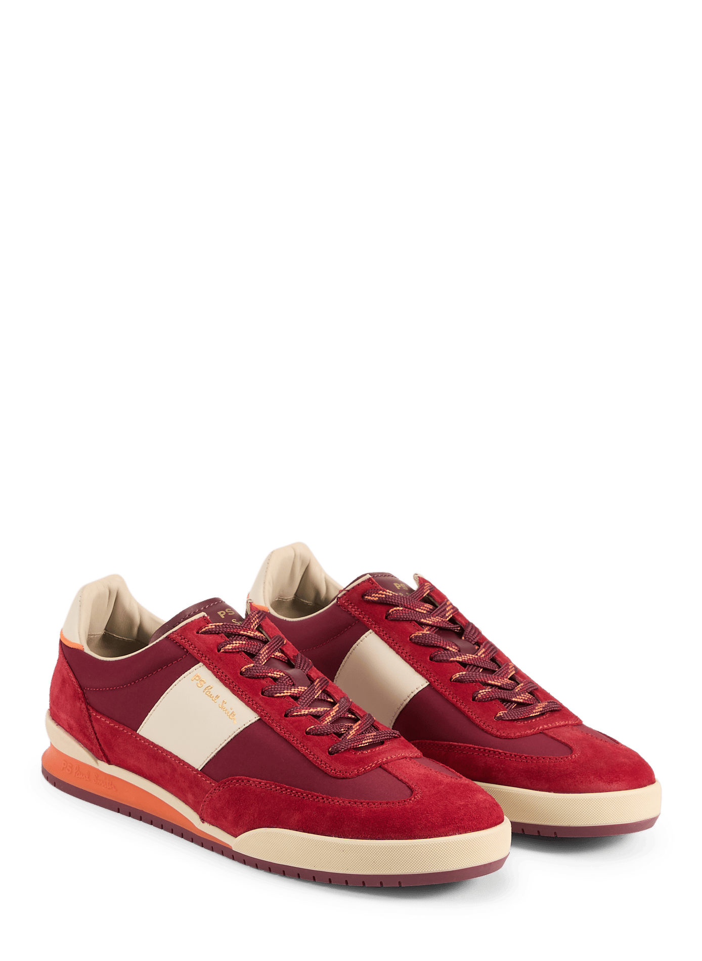 Lage sneakers van gemengd leer PAUL SMITH Rood