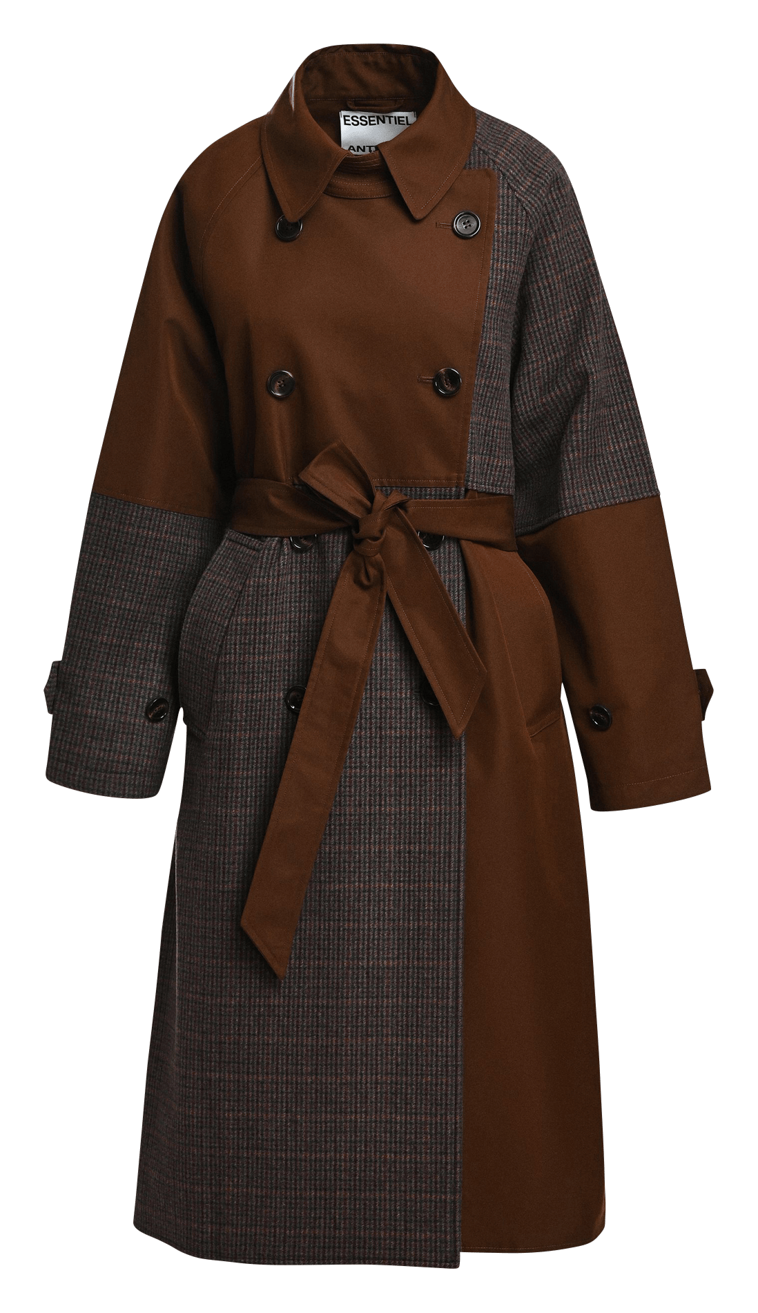 Trench cintré en coton mélangé kagu ESSENTIEL ANTWERP Gris