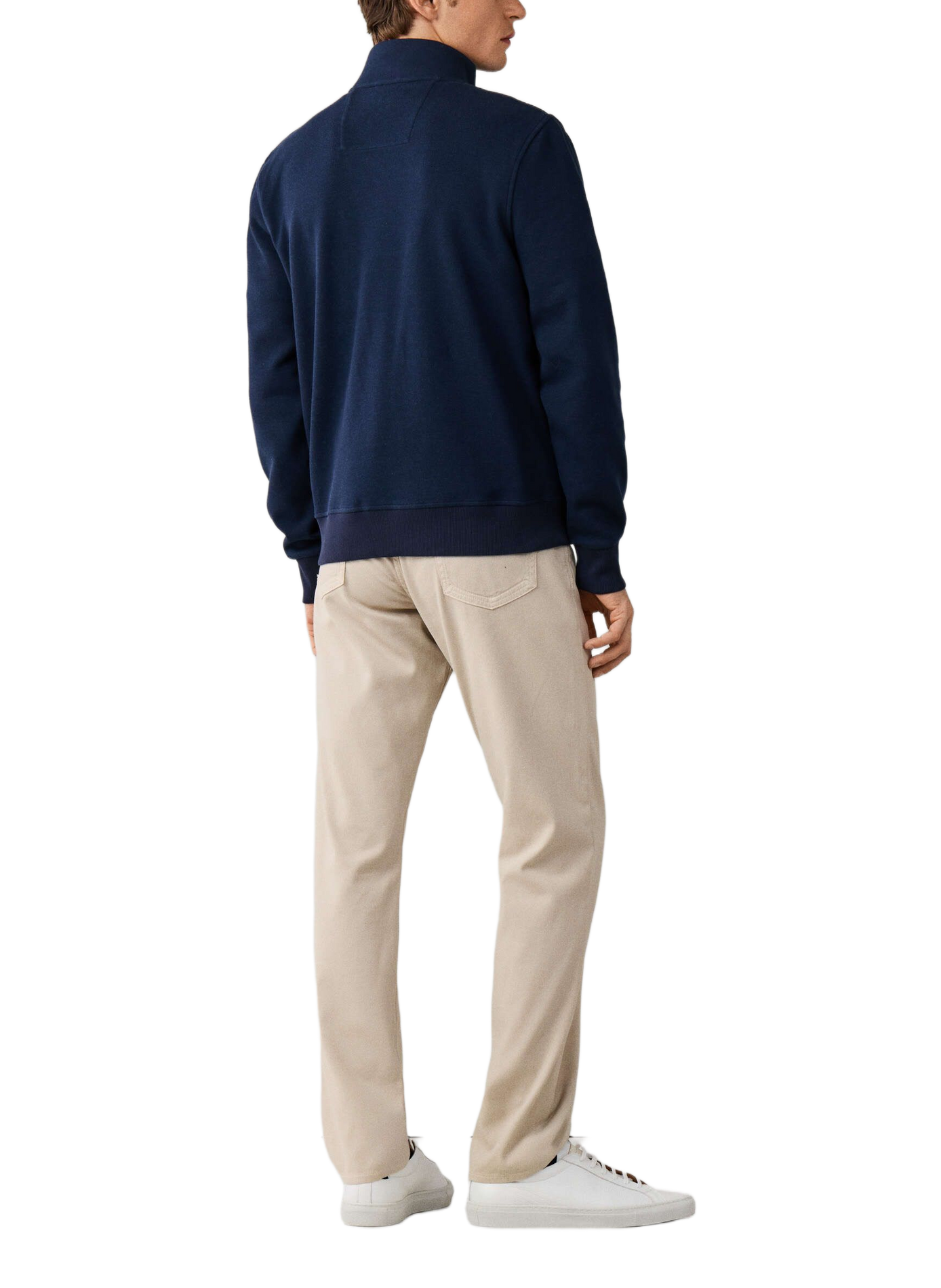 Rechte sweatshirt met opstaande kraag en gewatteerd in een mix van katoen FACONNABLE Blauw