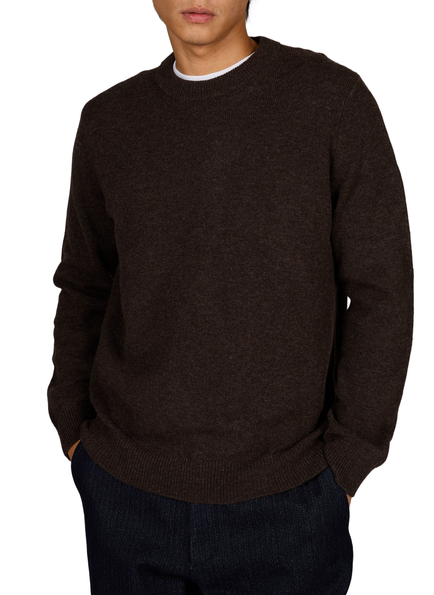Gerader Merinowollpullover SAMSOE SAMSOE Braun