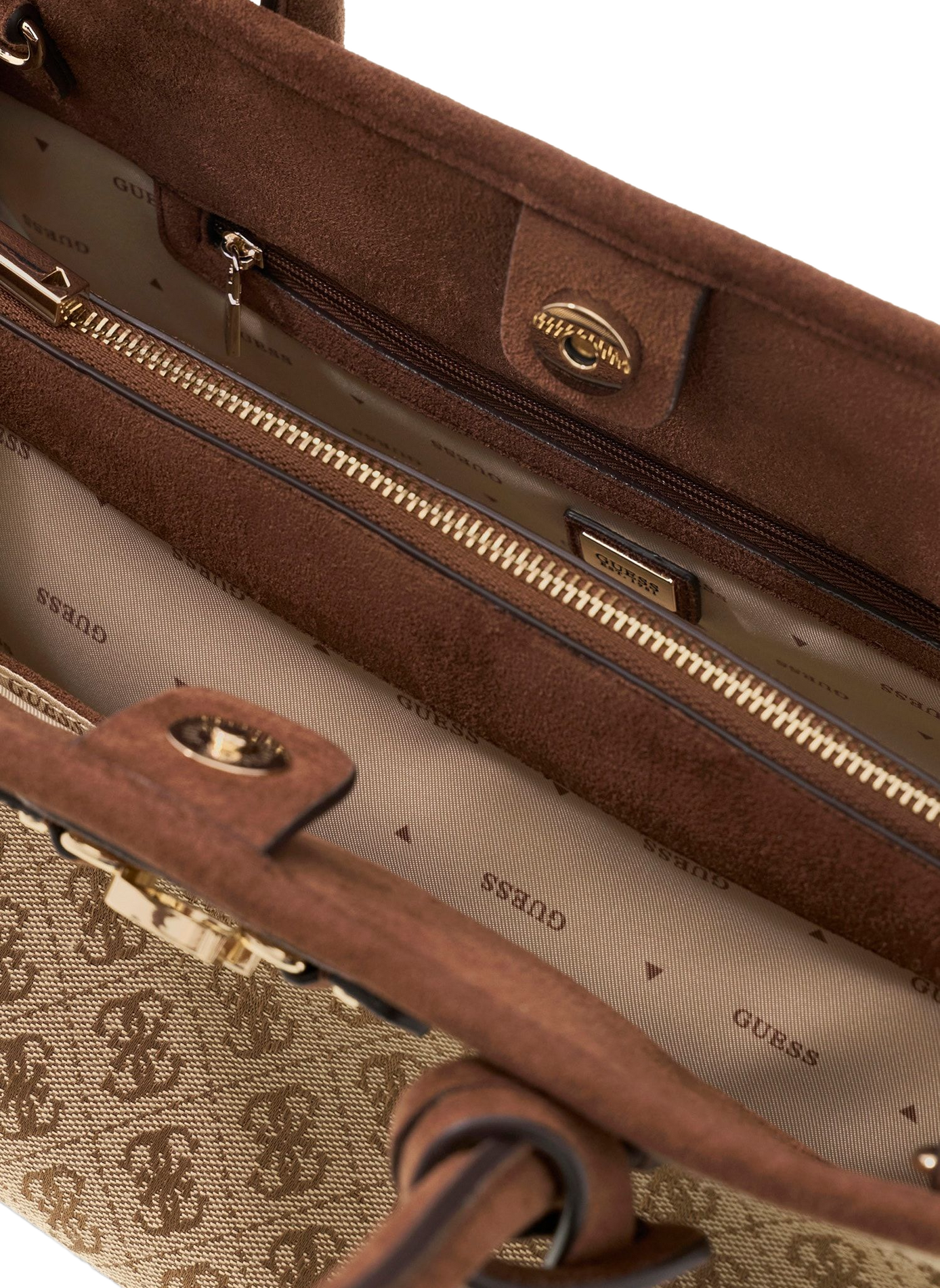 Sac à main monogramme GUESS Marron