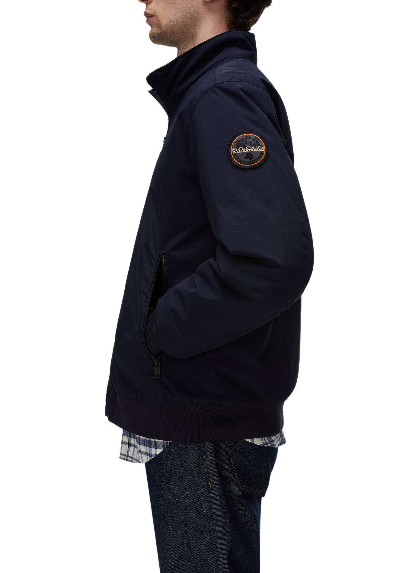Plain zip-up high-neck parka NAPAPIJRI Blue