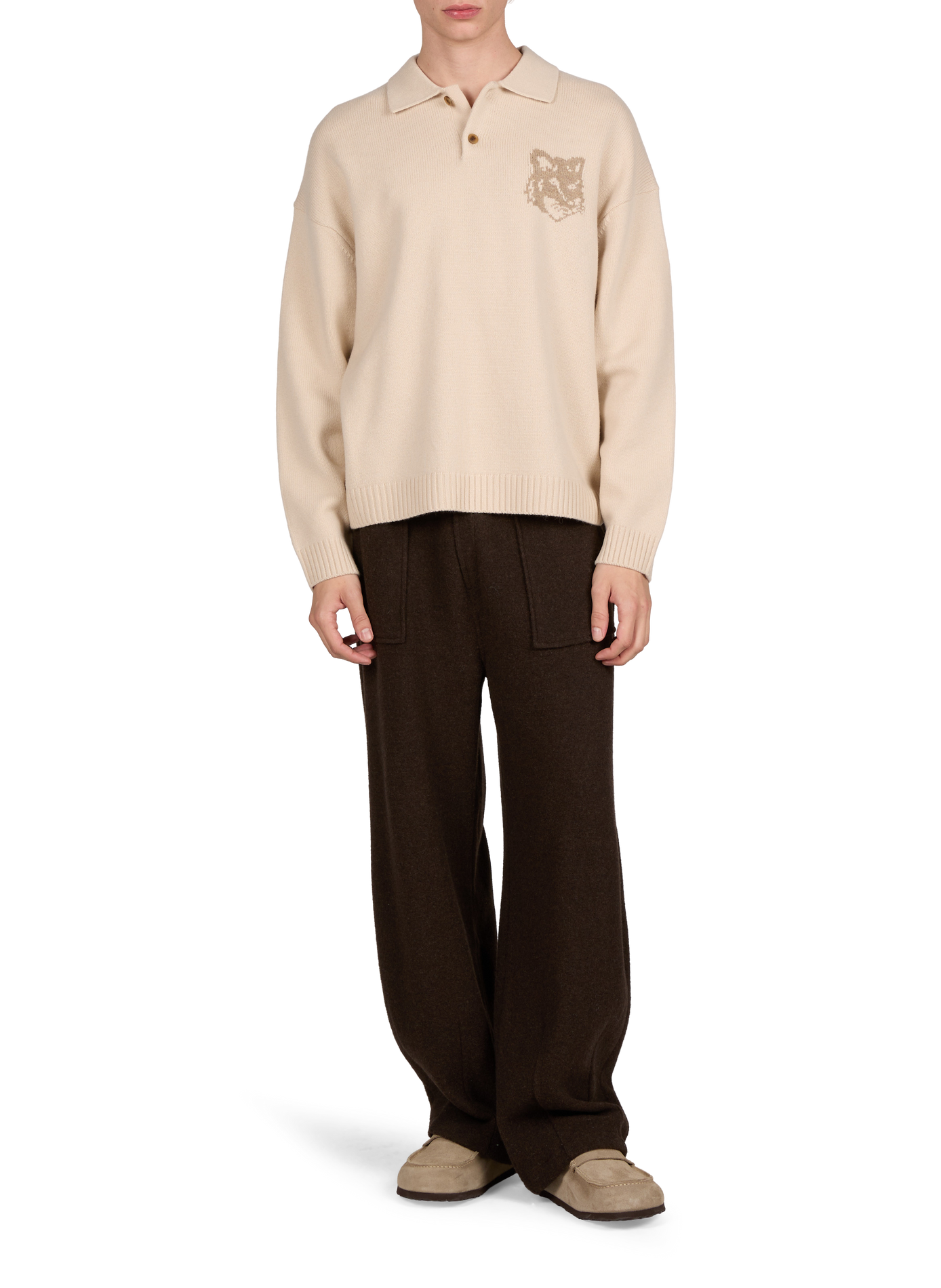 Oversized wool sweater MAISON KITSUNÉ Beige