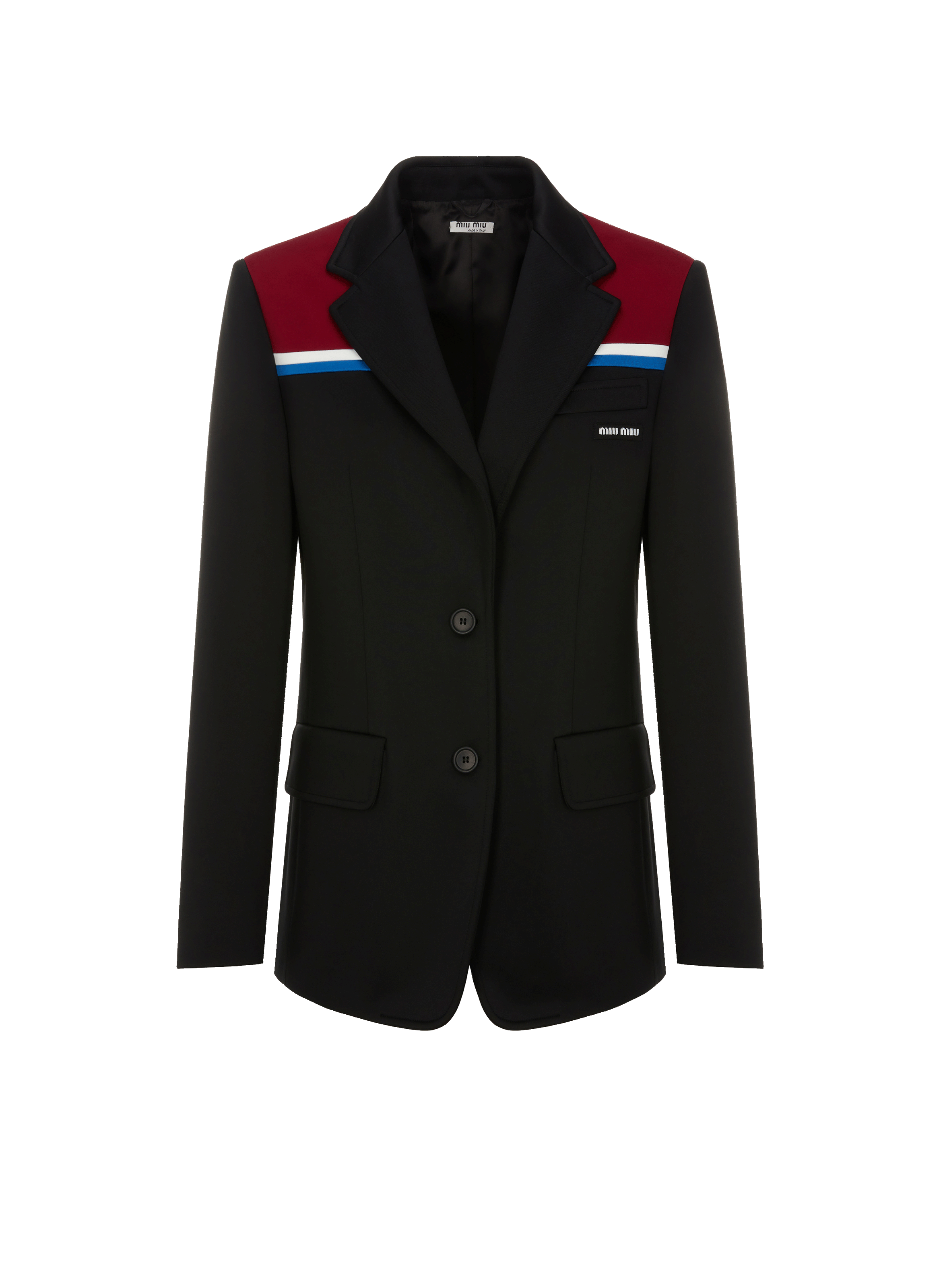 Blazer colour-block en coton mélangé