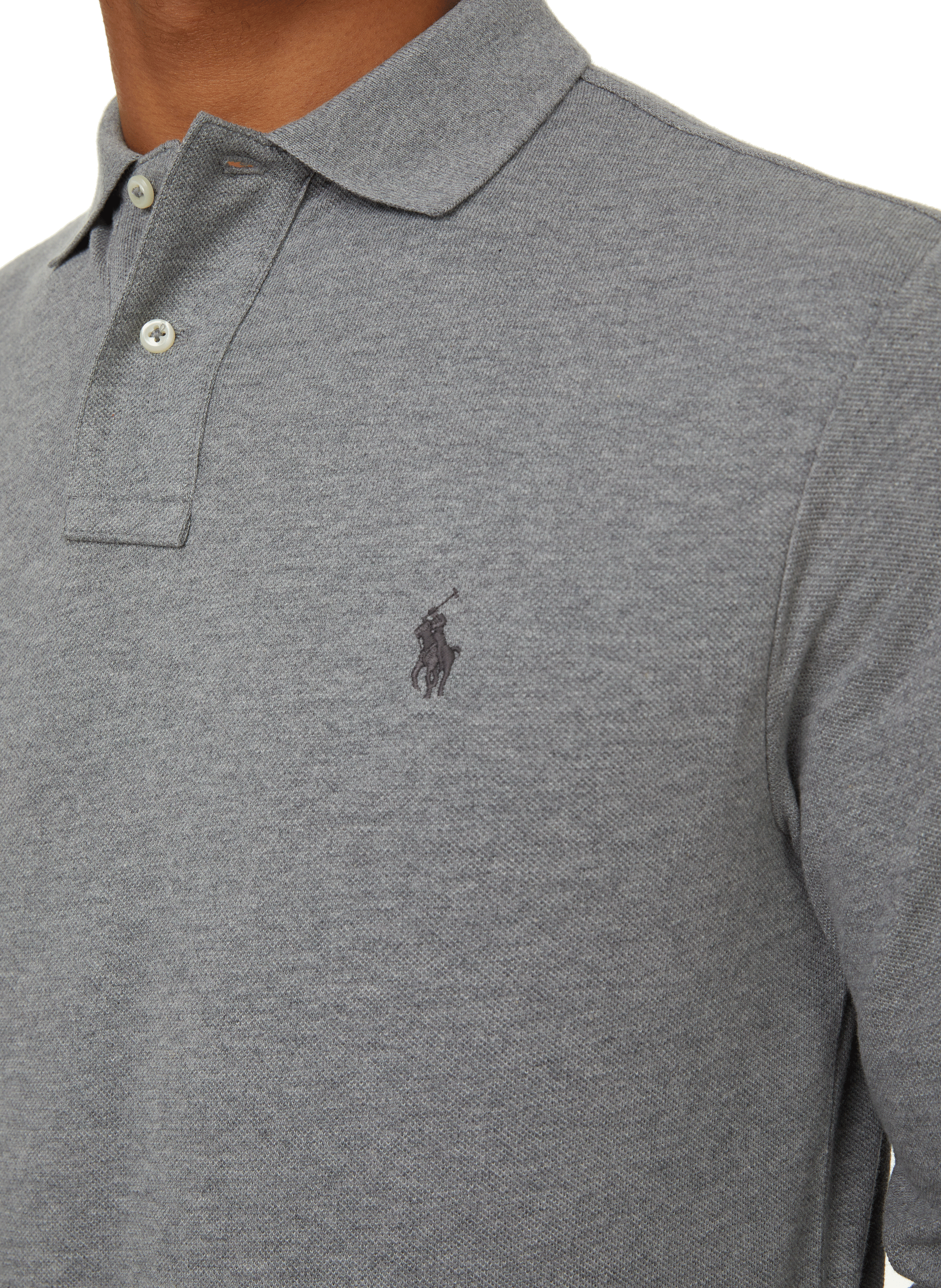 Cotton piqué polo shirt POLO RALPH LAUREN Grey
