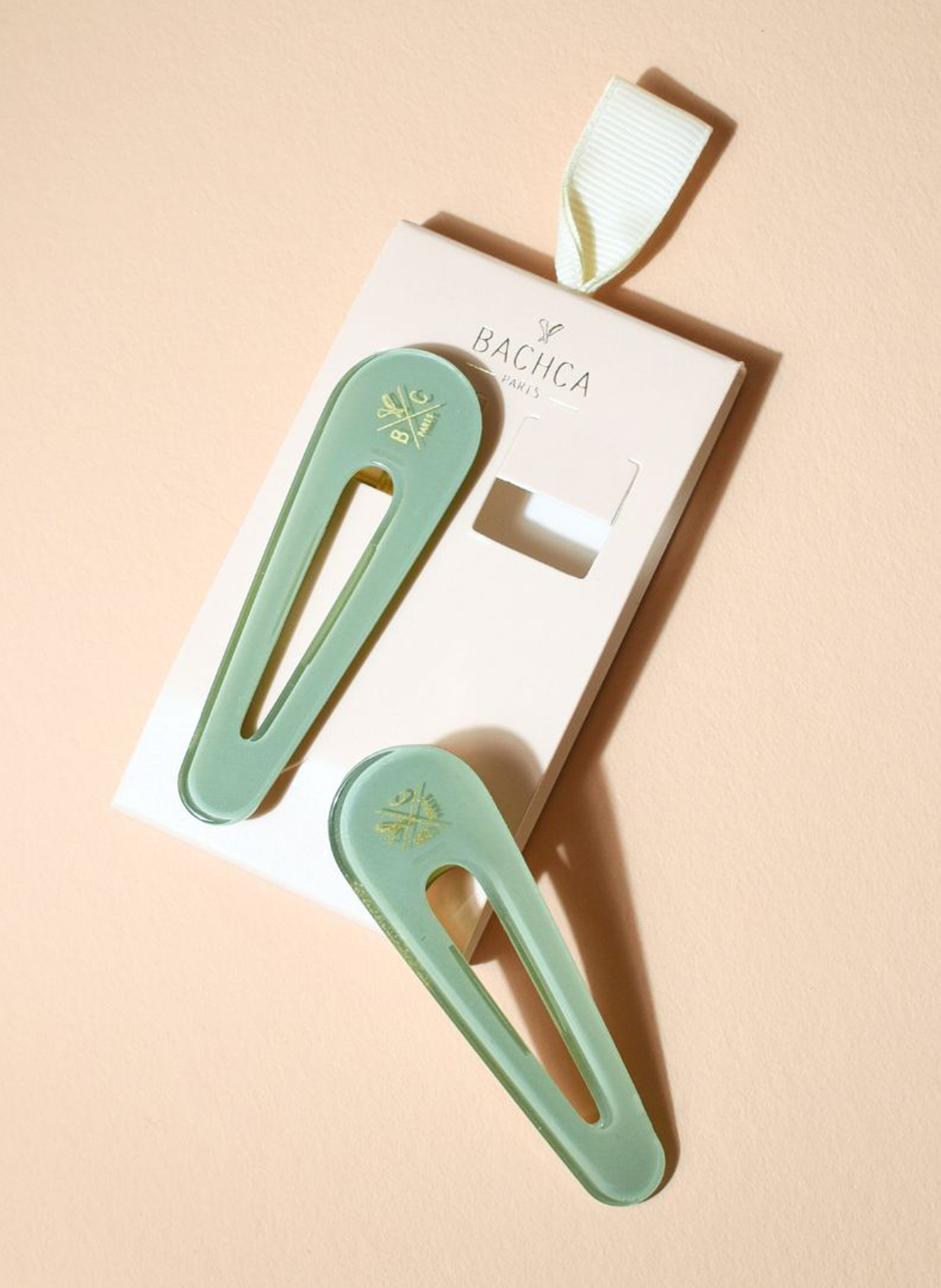 Two hair clips BACHCA Vert d'eau