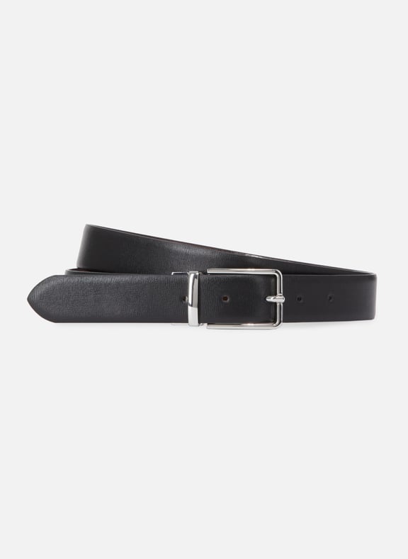 Ceinture cuir bicolore réversible Noir by THE KOOPLES THE KOOPLES Ceinture cuir bicolore réversible Noir