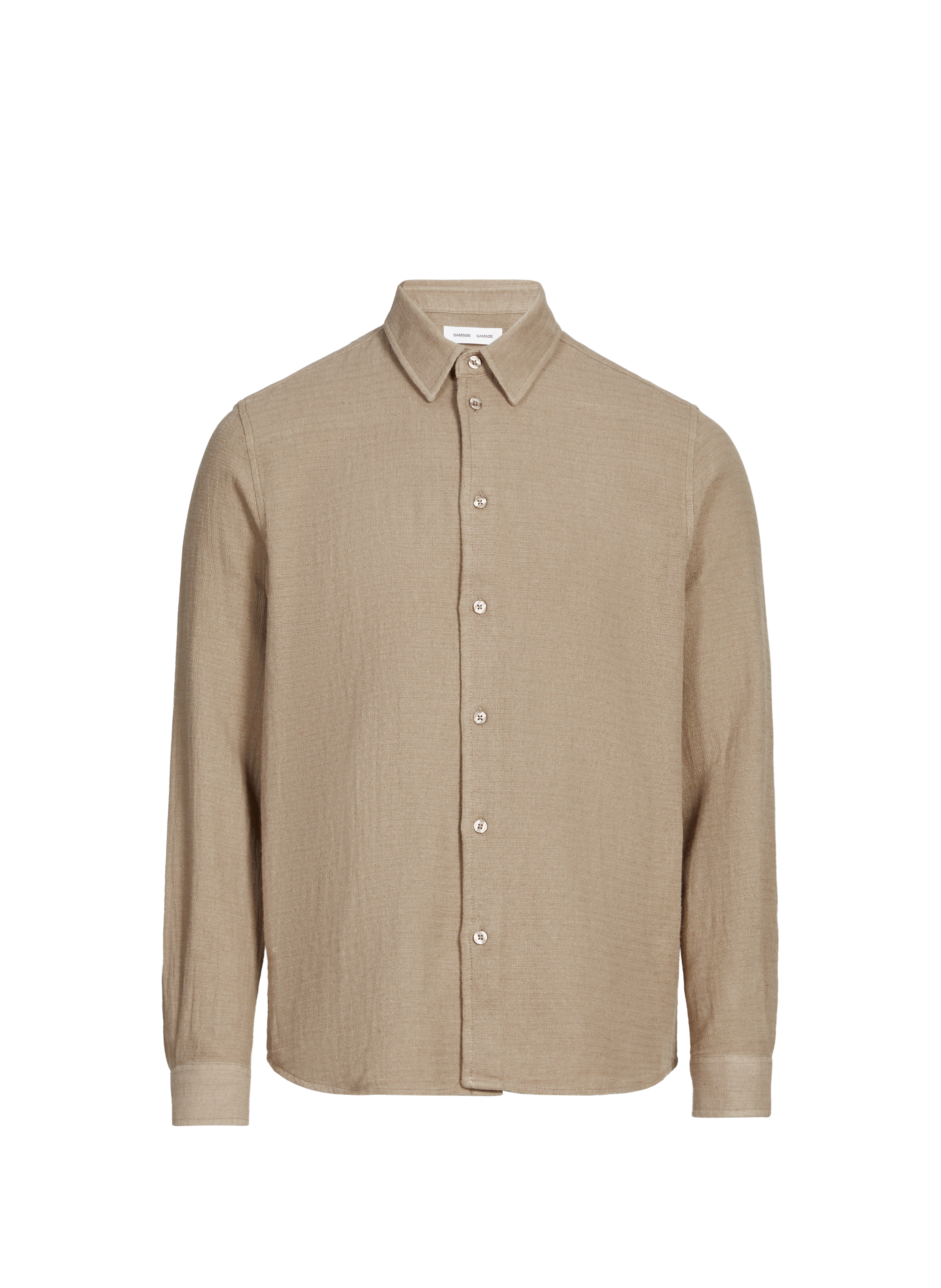Chemise droite en lin et coton SAMSOE SAMSOE Marron