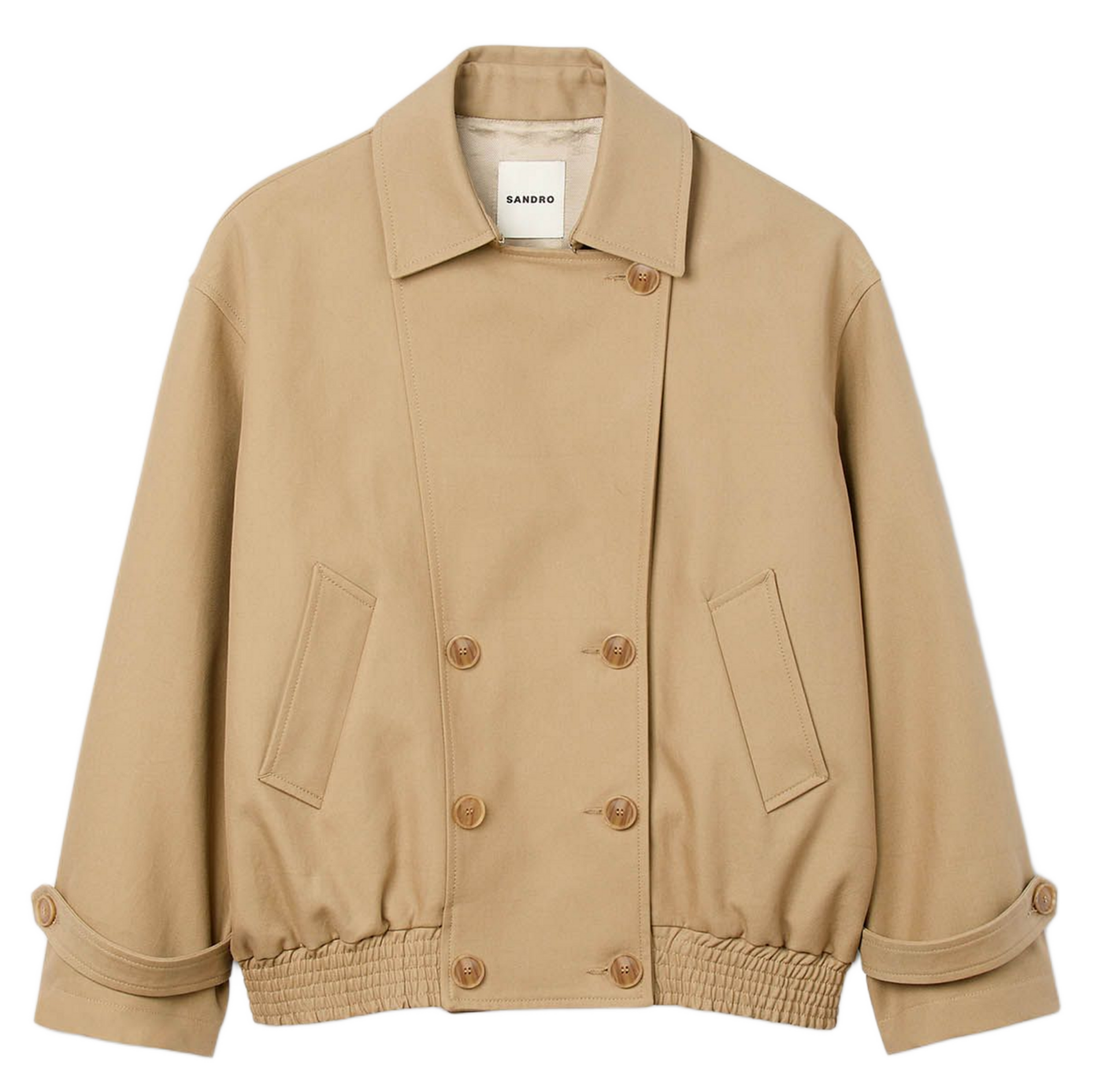 Trench court oversize en coton SANDRO Beige