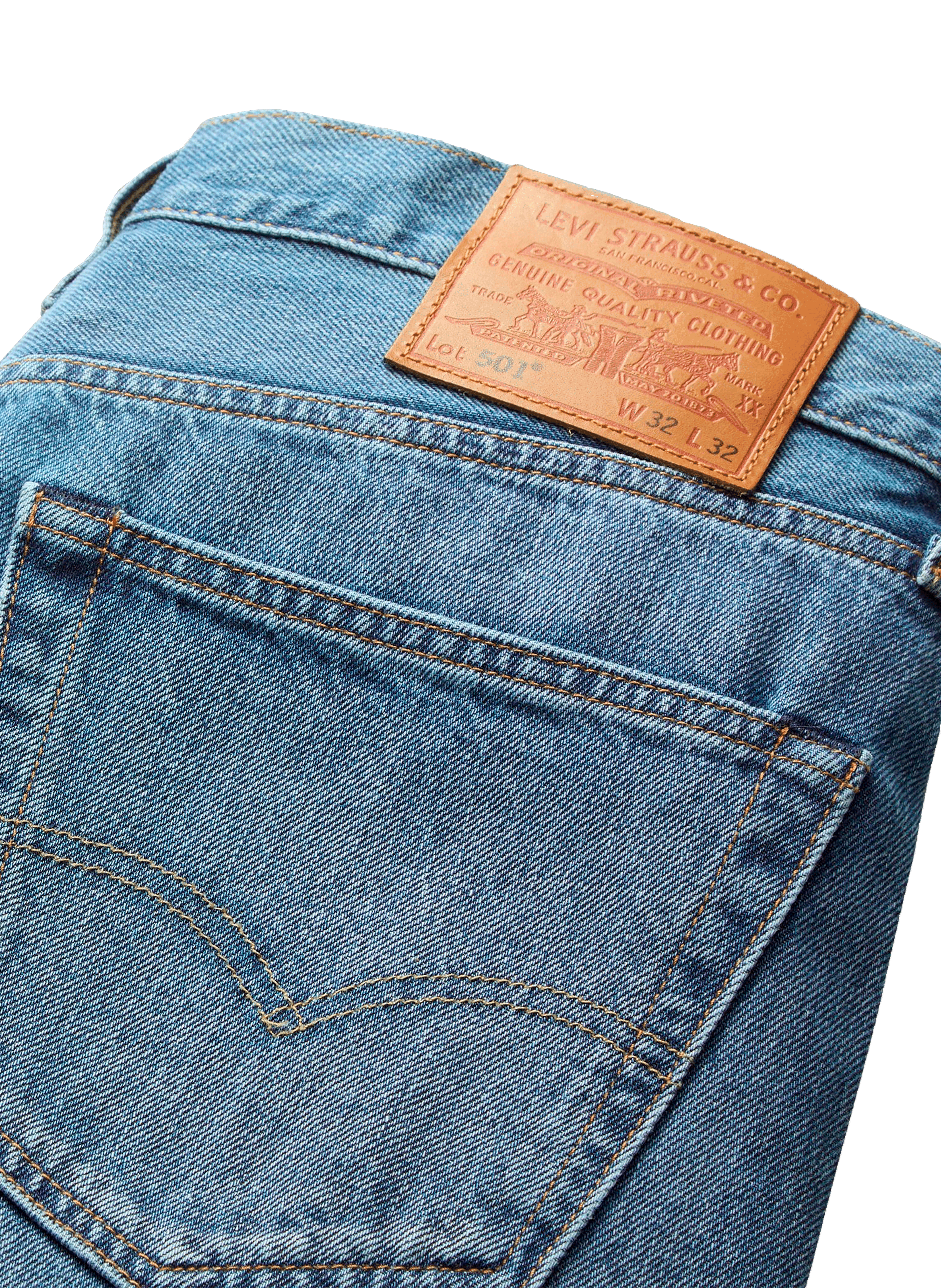 Jean droit en coton LEVI&#039;S Bleu