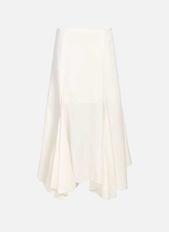 Asymmetric skirt in blended linen White by MARQUES ALMEIDA MARQUES ALMEIDA Asymmetric skirt in blended linen White