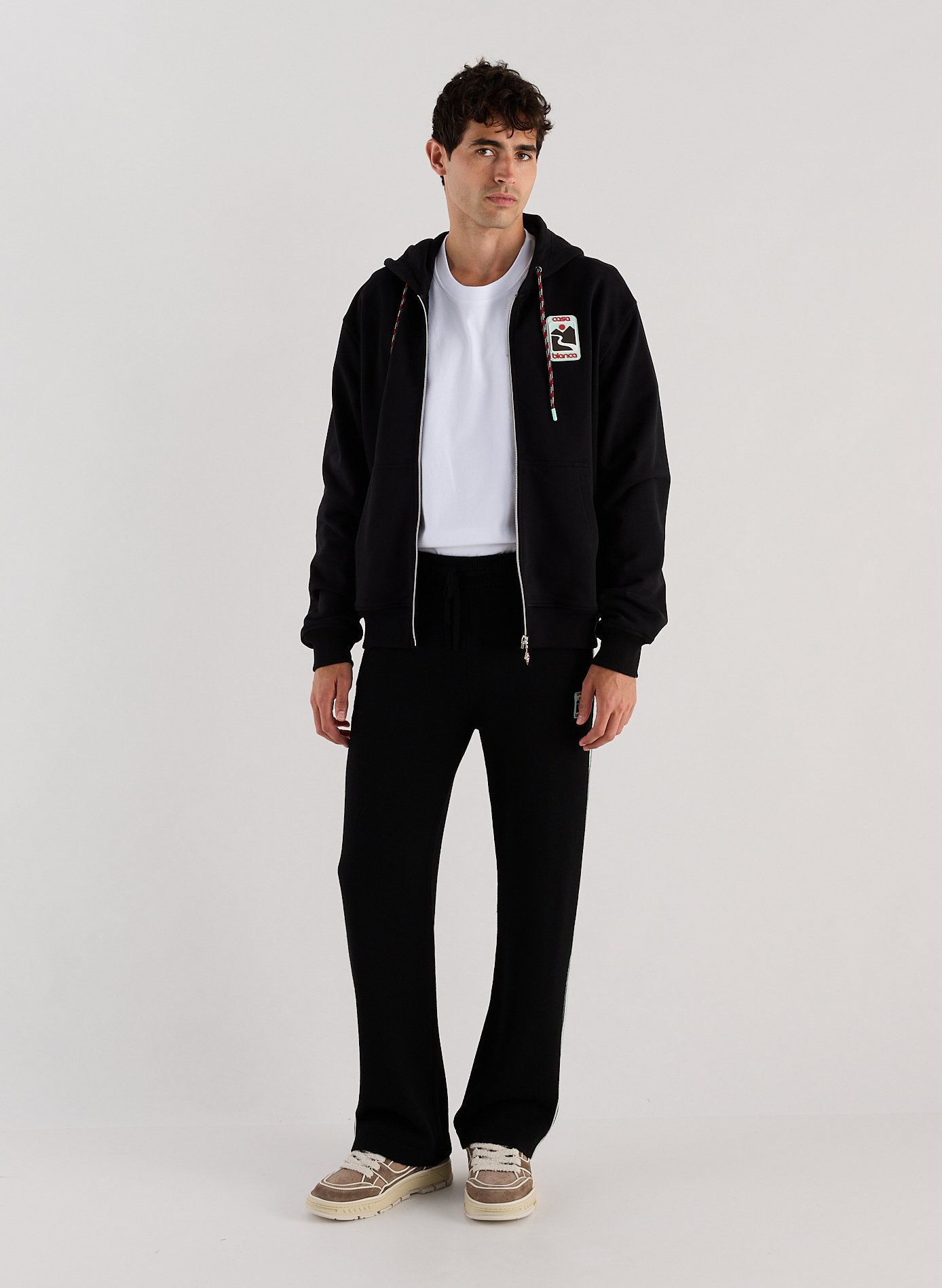 Zippered hooded sweatshirt Sunset Valley CASABLANCA PARIS Black