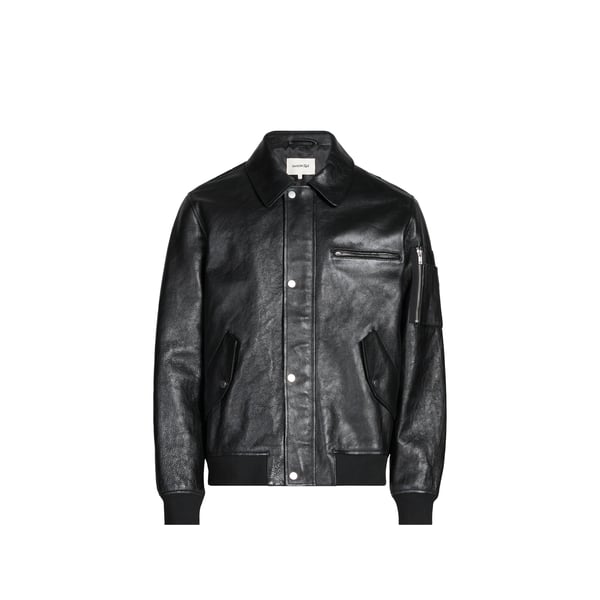 Blouson Gong col classique en cuir de mouton Blouson Gong col classique en cuir de mouton
