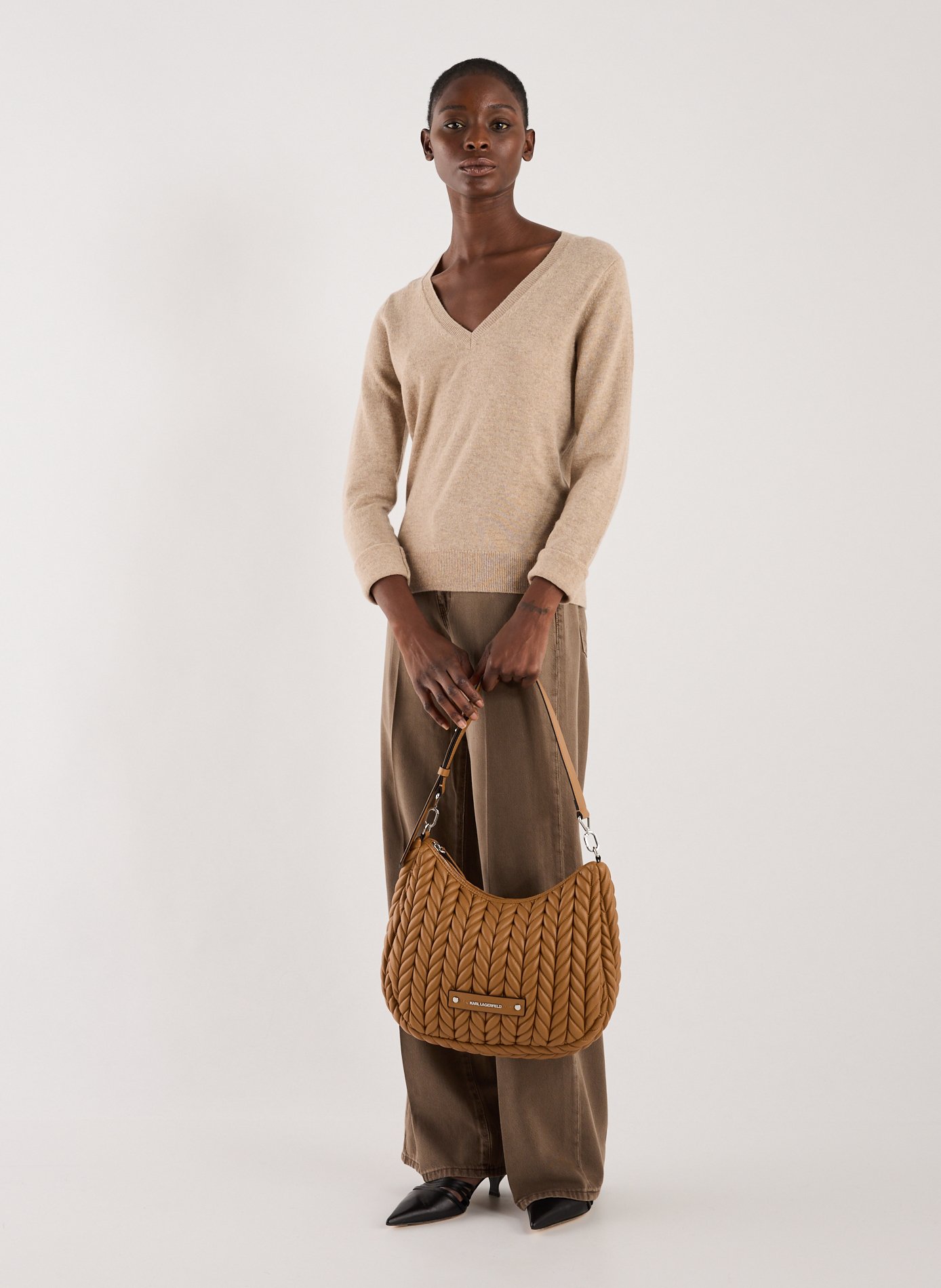 Sac à main K/Wave Hobo KARL LAGERFELD Marron