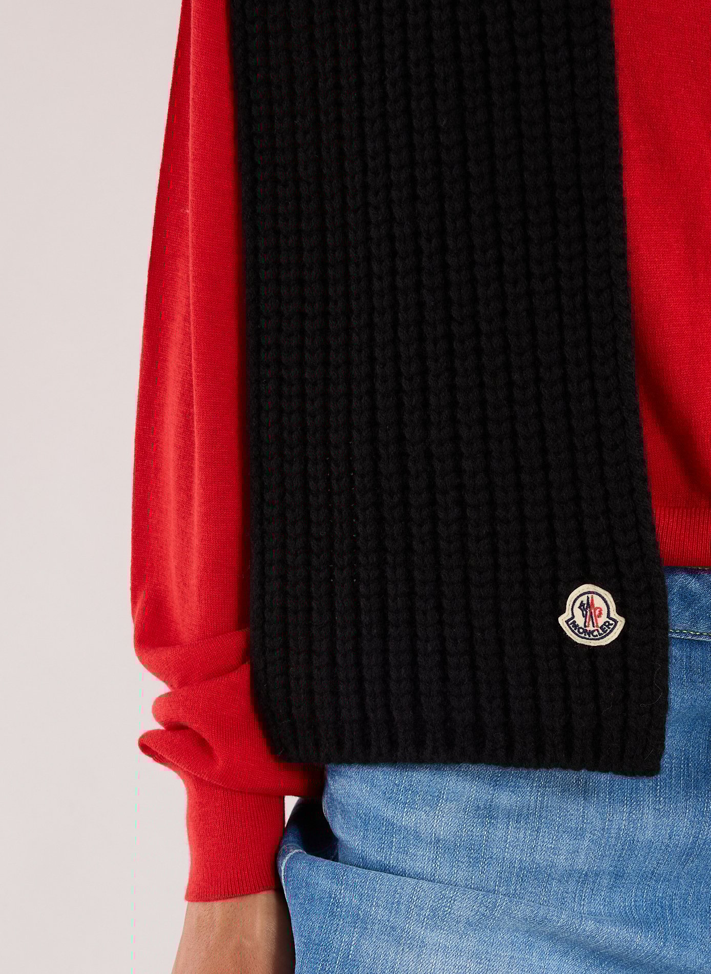Wool and cashmere scarf MONCLER Black
