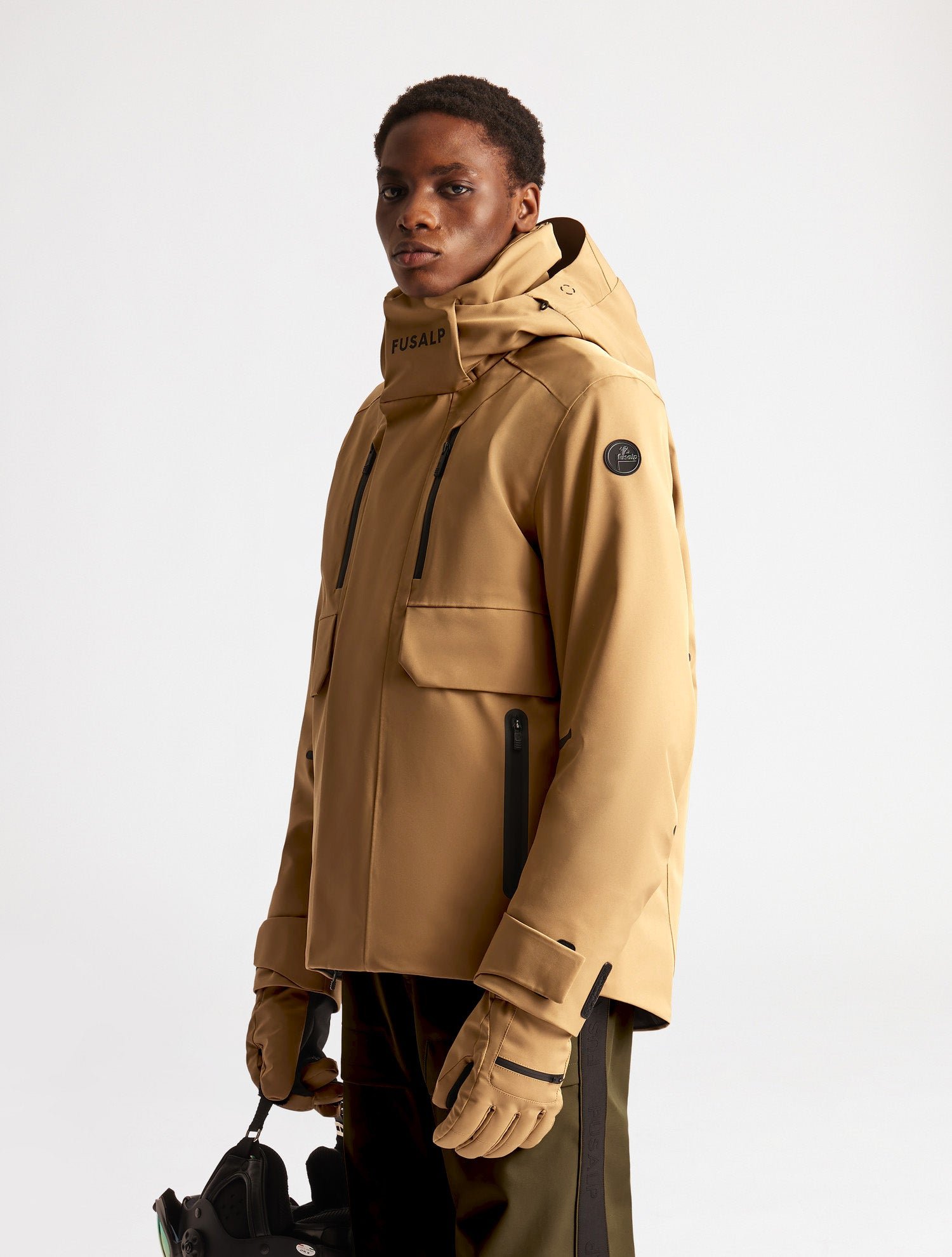 Veste de ski john col capuche coupe regular FUSALP Beige