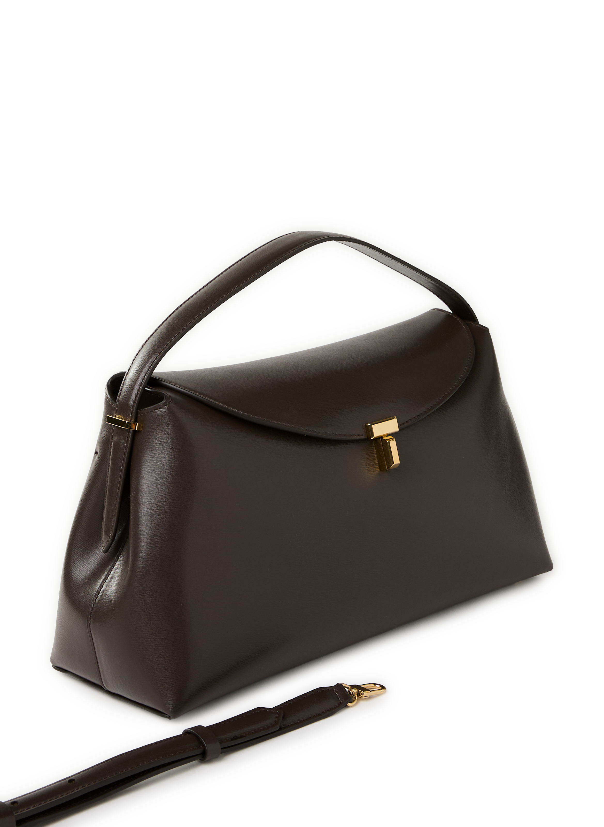 T-lock leather handbag TOTEME Brown