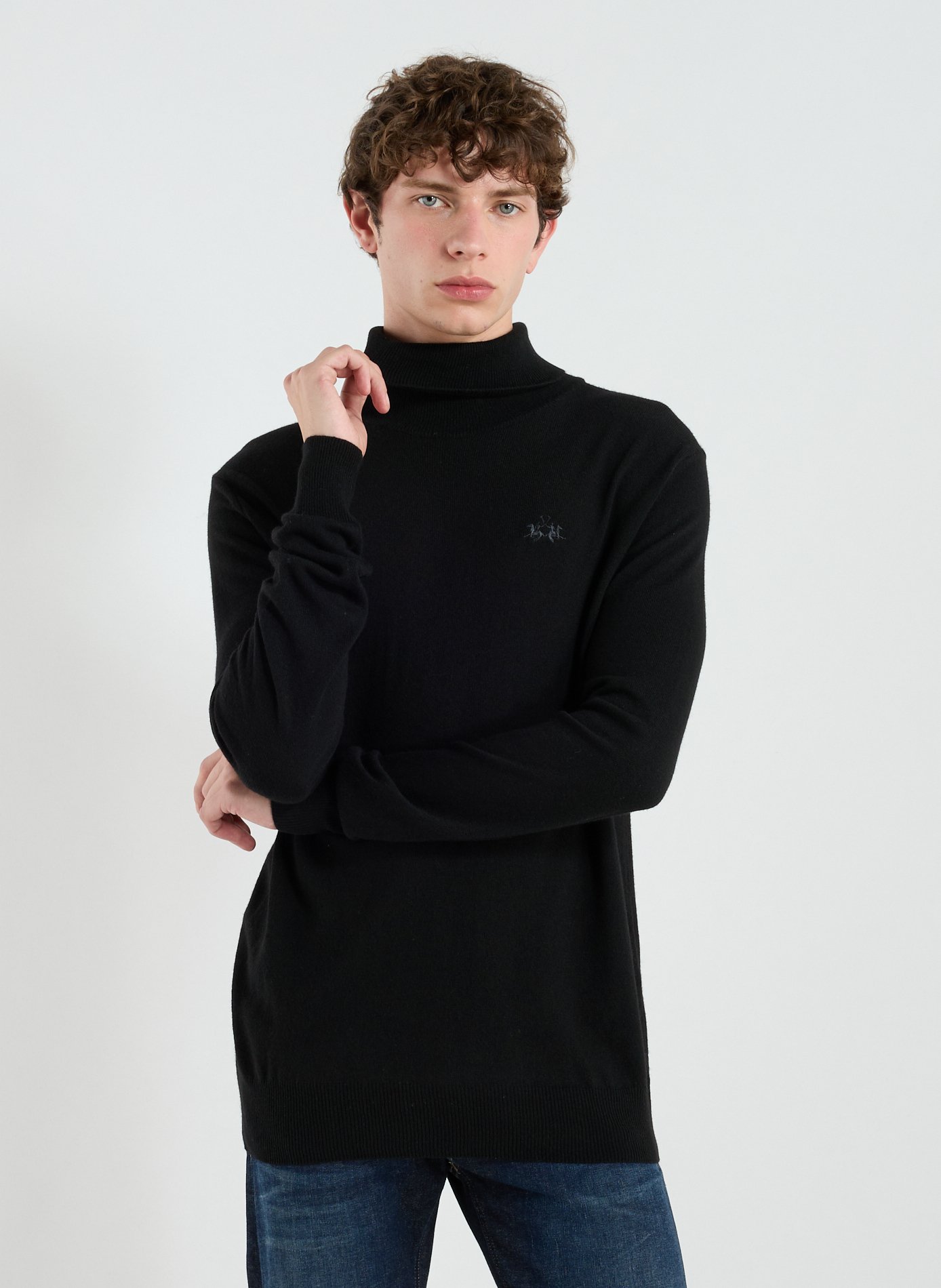 LA MARTINA Logo turtleneck sweater Black