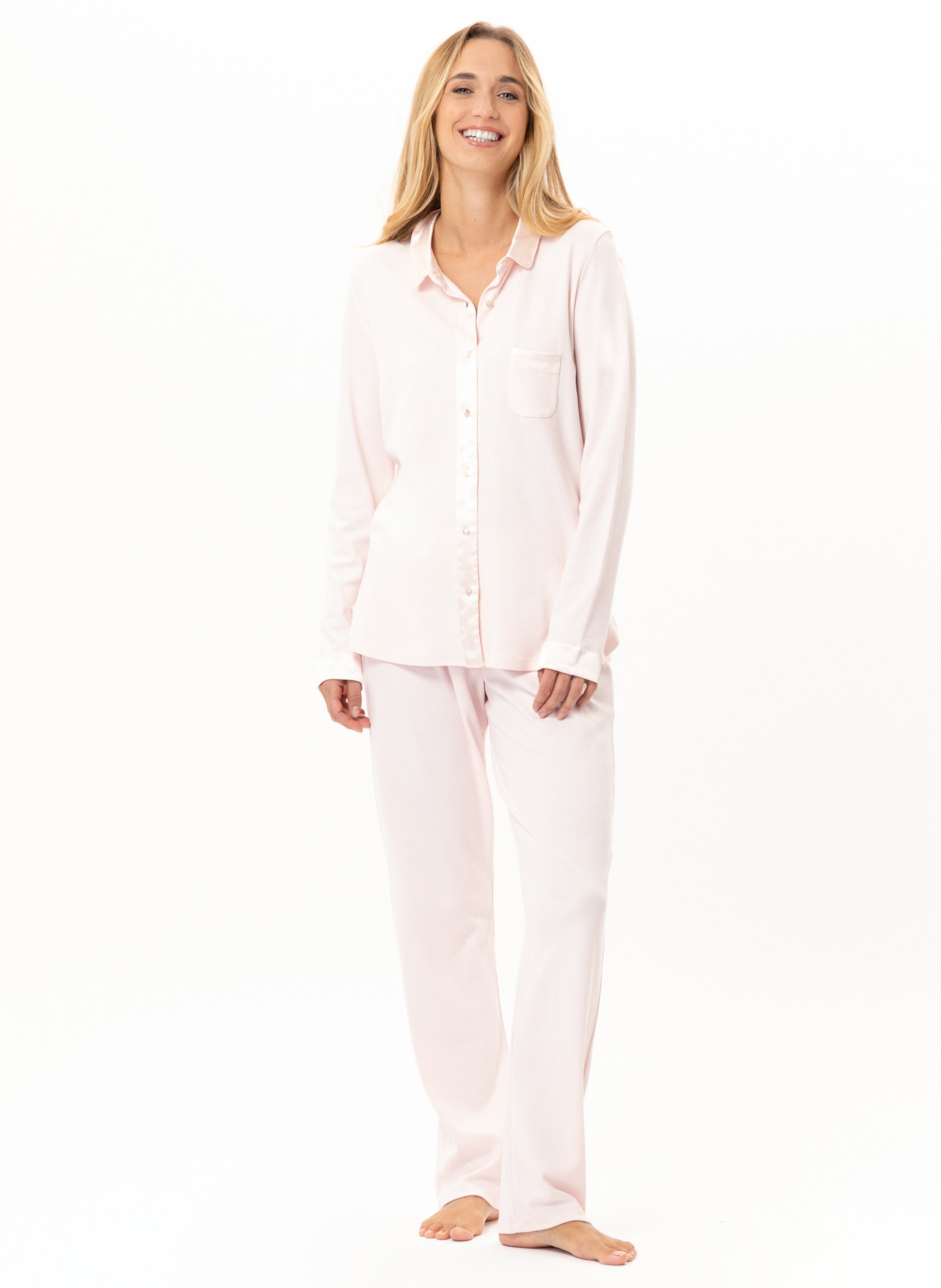 Pyjama boutonné en coton andy 106 LE CHAT Rose