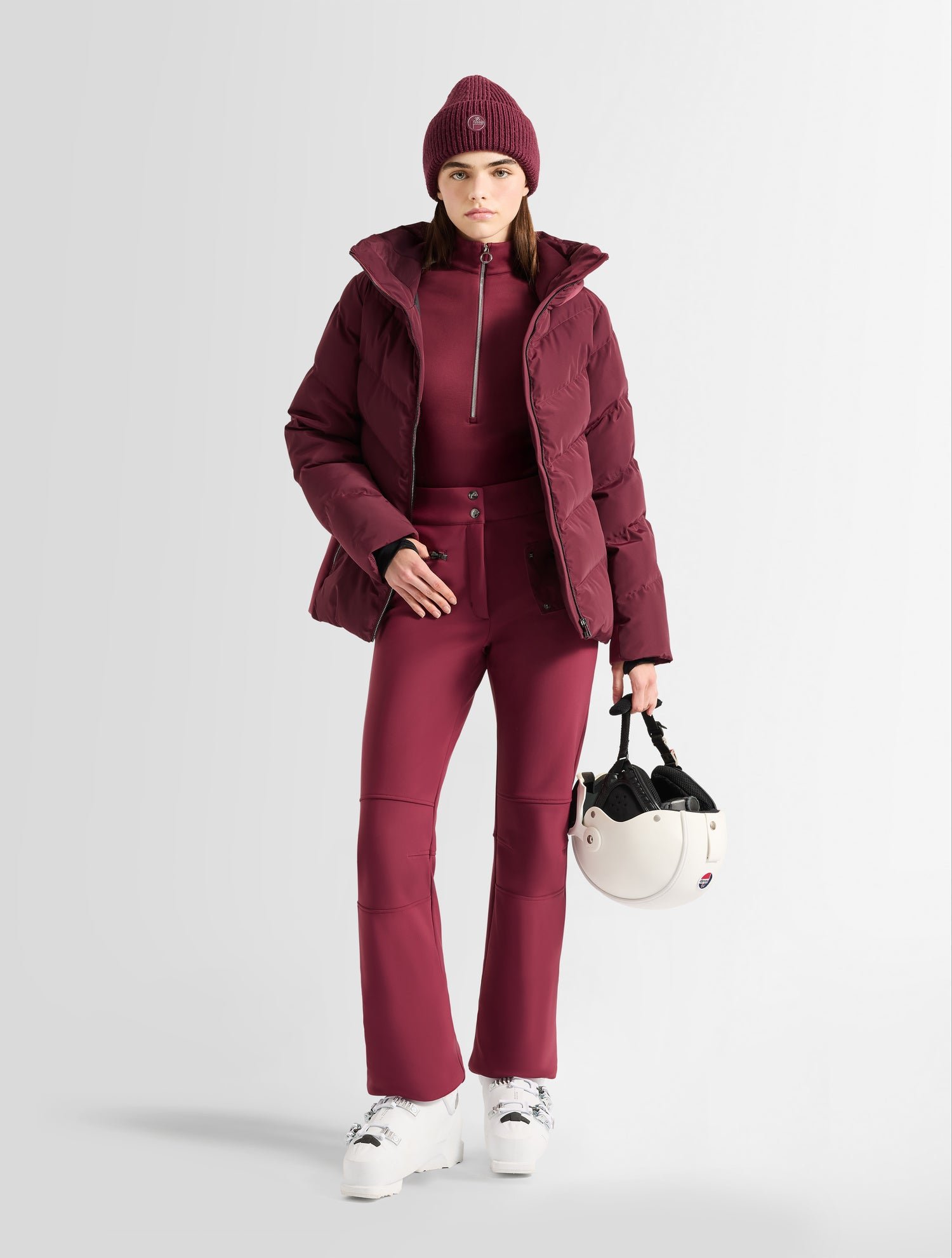 Veste de ski delphine col montant coupe ajustée FUSALP Rouge