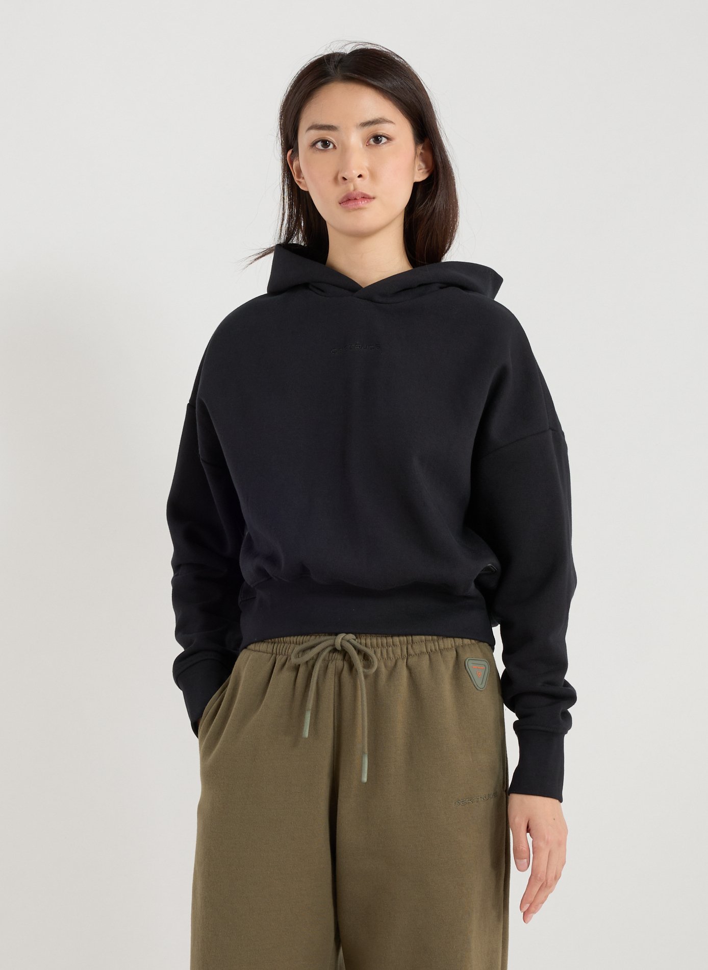 GERTRUDE ET GASTON Short cotton blend sweatshirt Black
