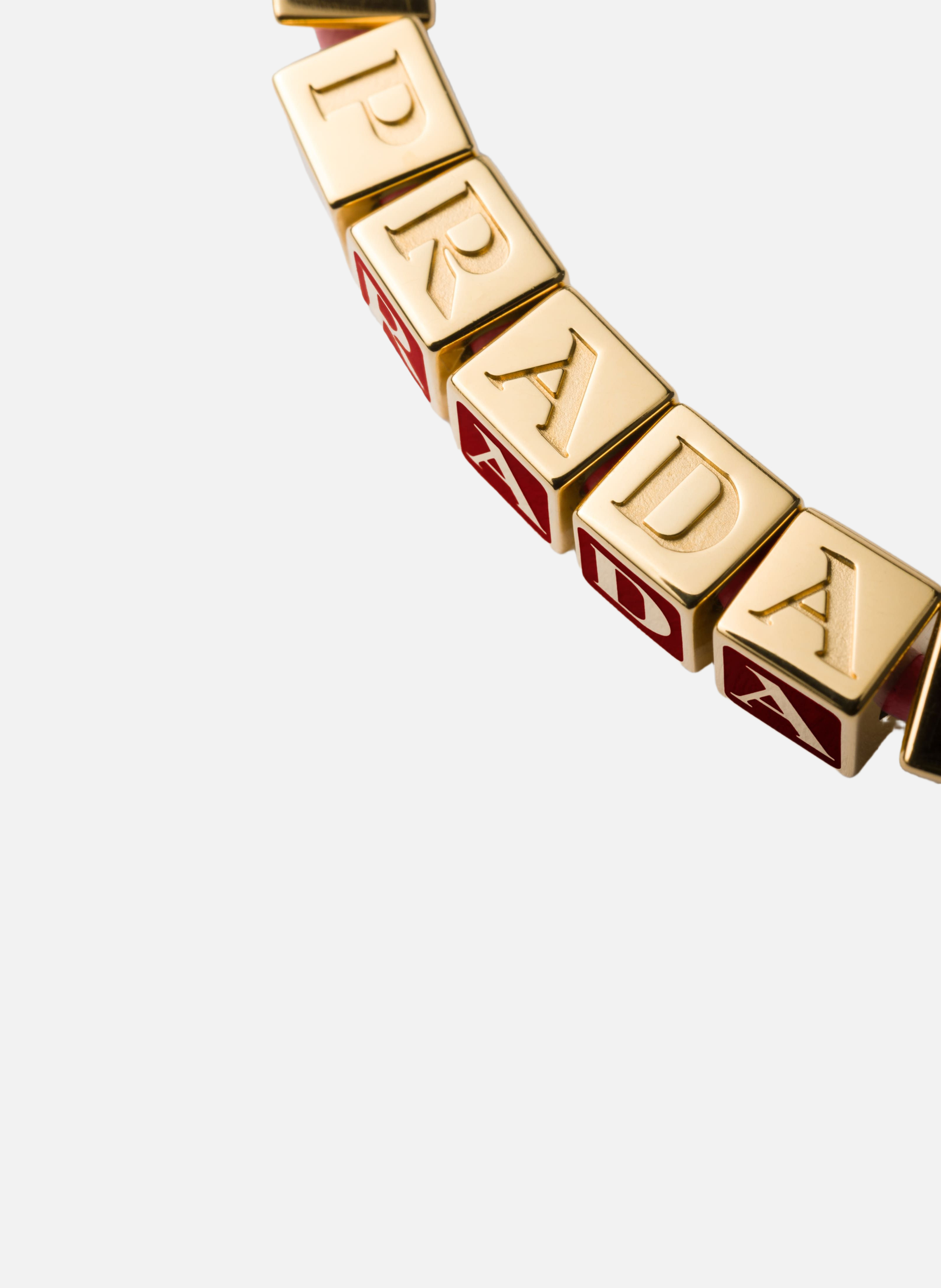 Bracelet en cuir nappa PRADA Rouge