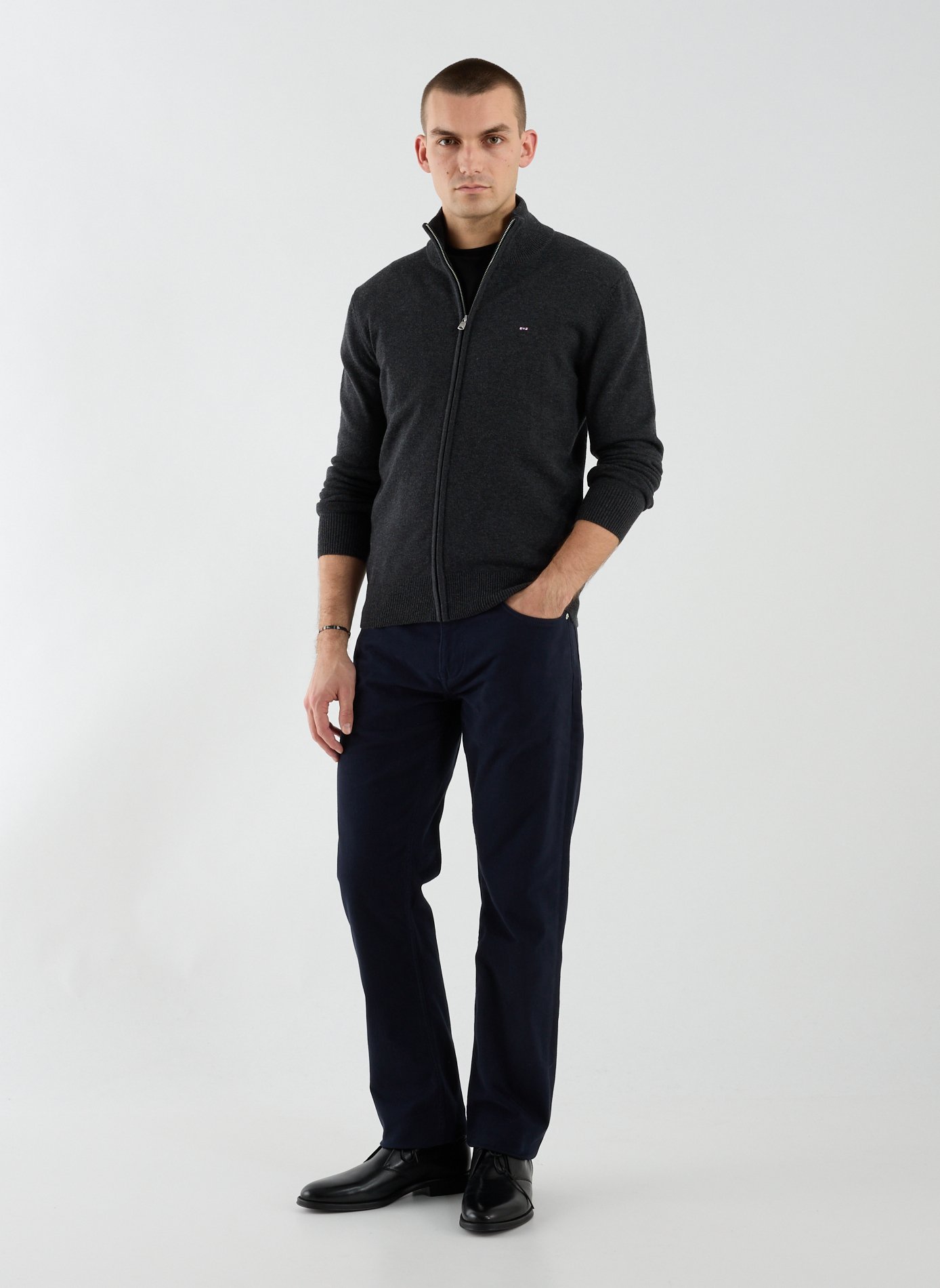 Cotton and wool knitted vest EDEN PARK Grey