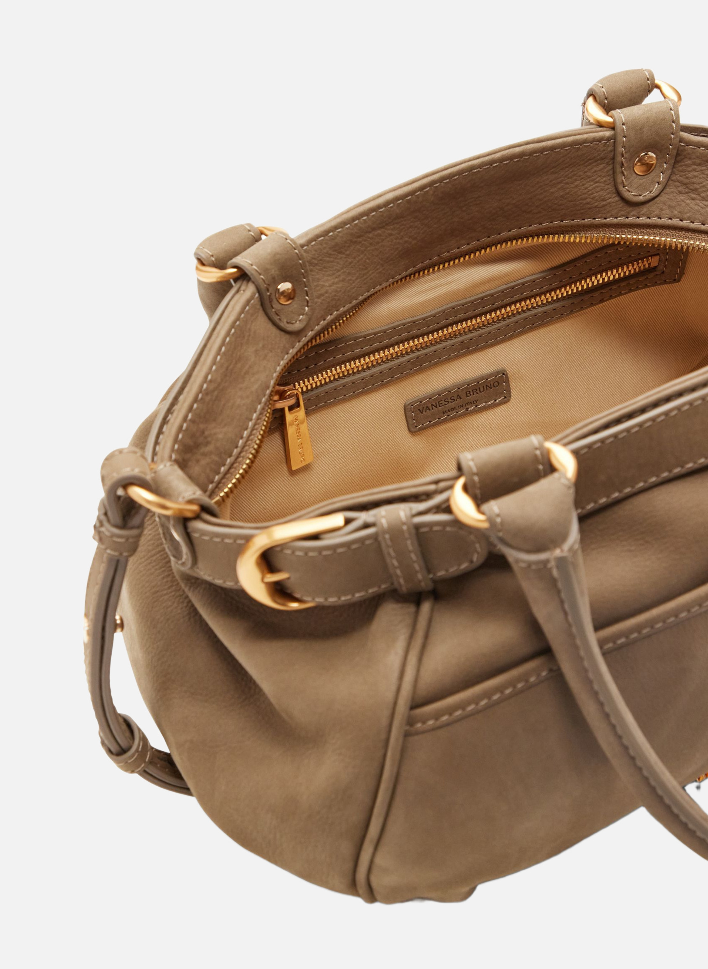 Petit sac lune en cuir VANESSA BRUNO Gris