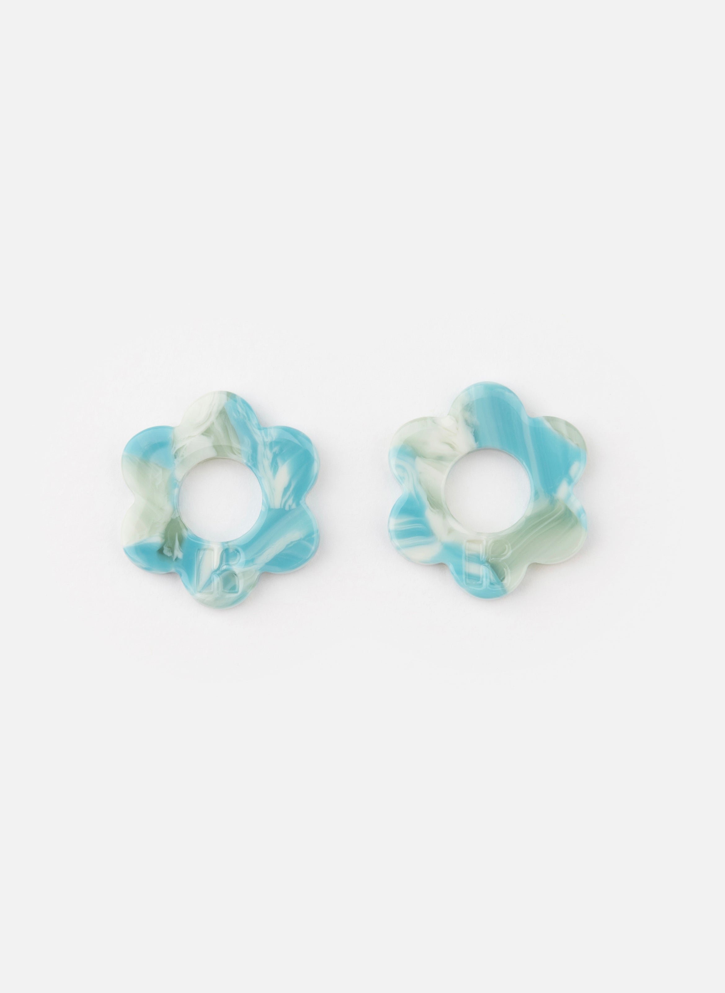 Charms baby fleurette en acétate de cellulose  Turquoise