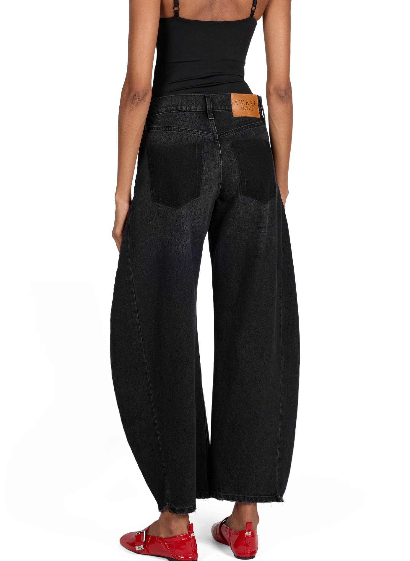 Jeans ballon en coton A.W.A.K.E. MODE Noir