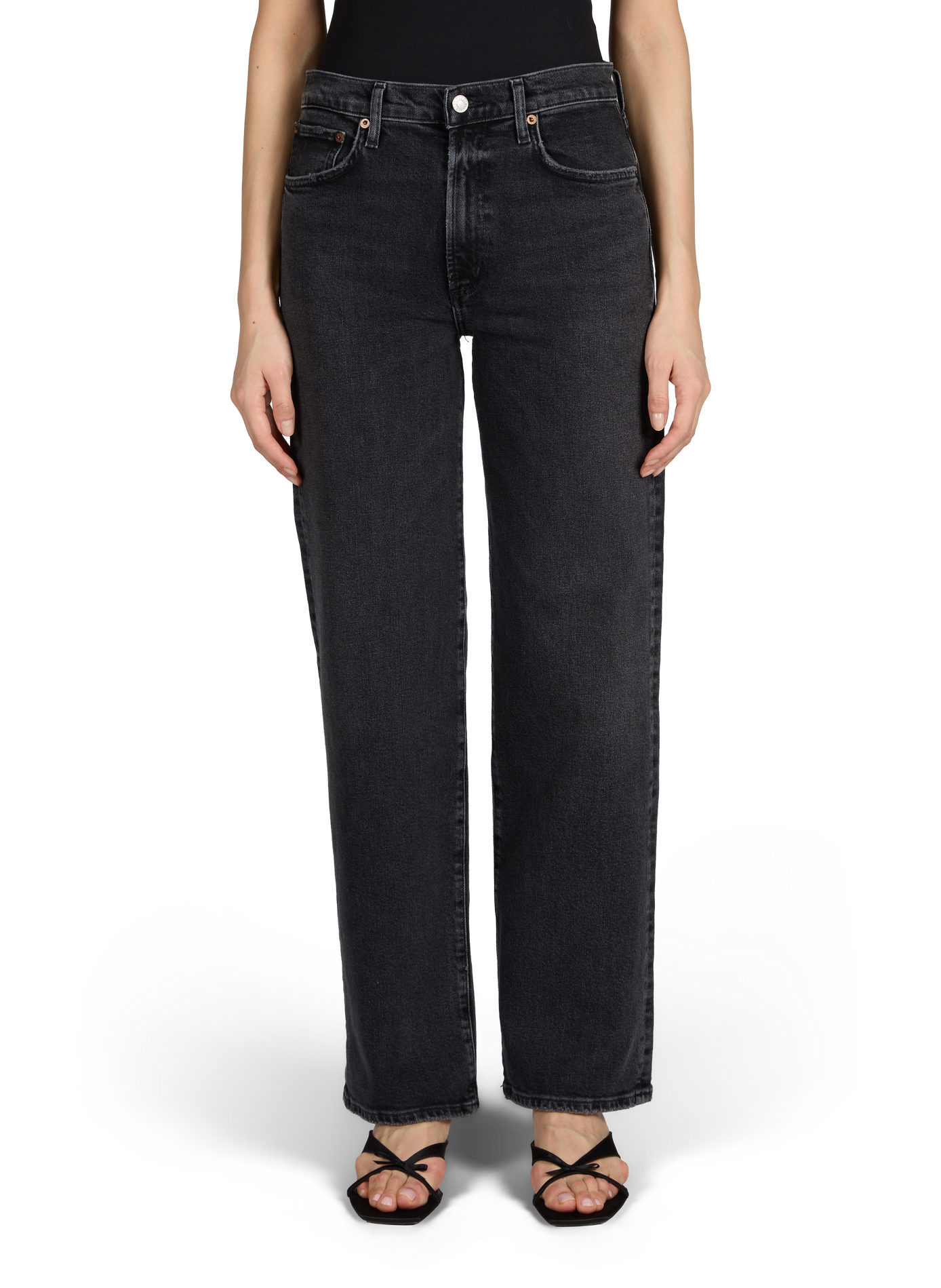 Jean droit Harper en coton mélangé AGOLDE Noir