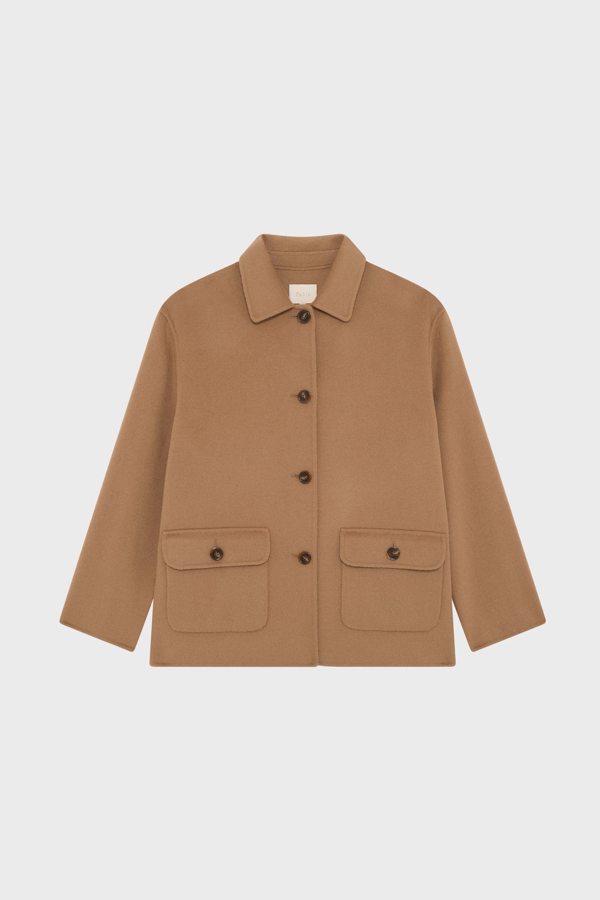 Manteau court en laine double face - dina PABLO Beige