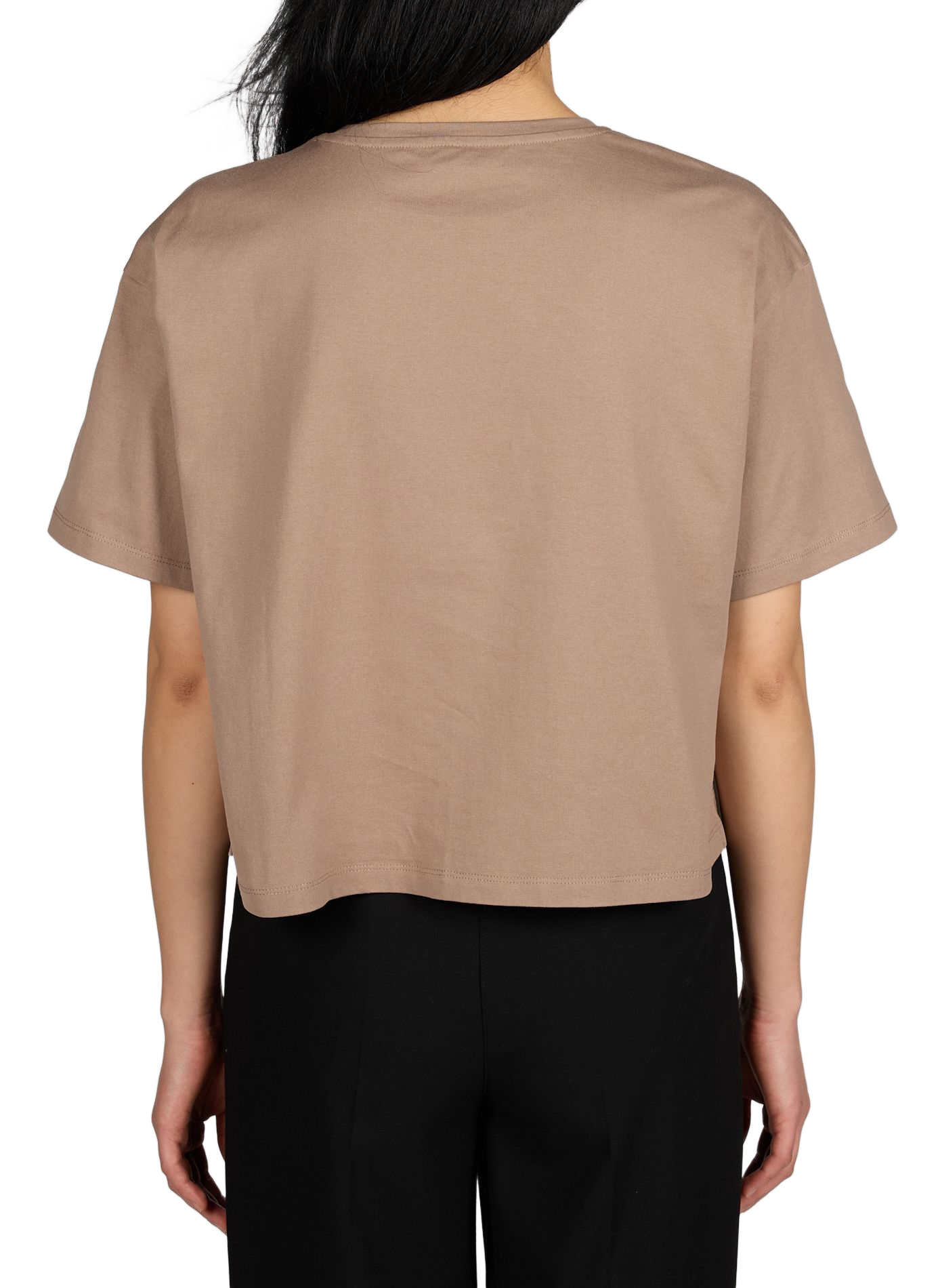 Short-sleeved straight cut cotton Leana T-shirt MSCH Brown