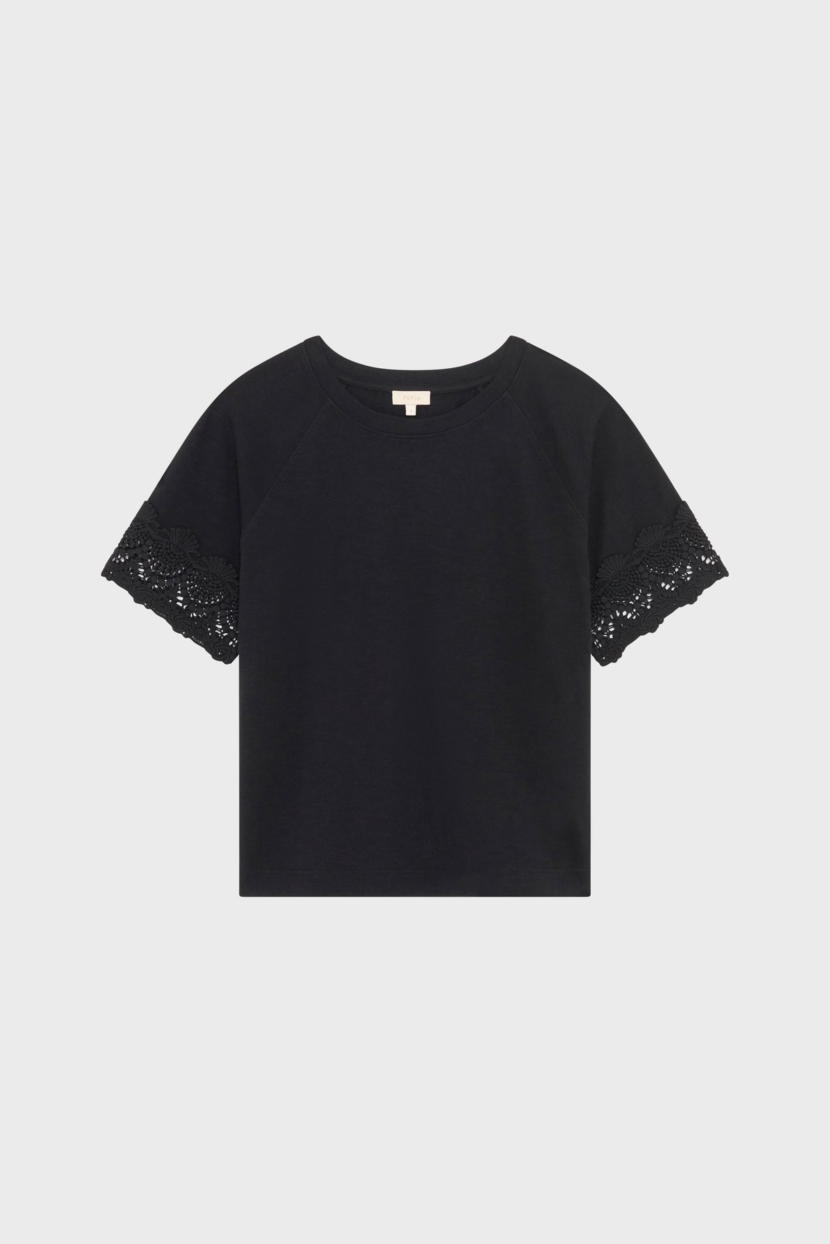 T-shirt en coton aux manches brodées - thana PABLO Noir