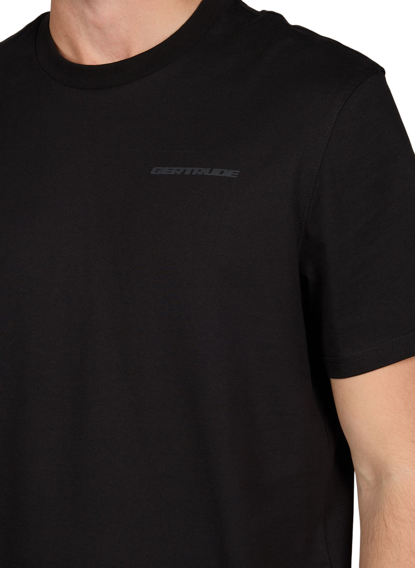 T-shirt droit sérigraphié en coton GERTRUDE ET GASTON Noir