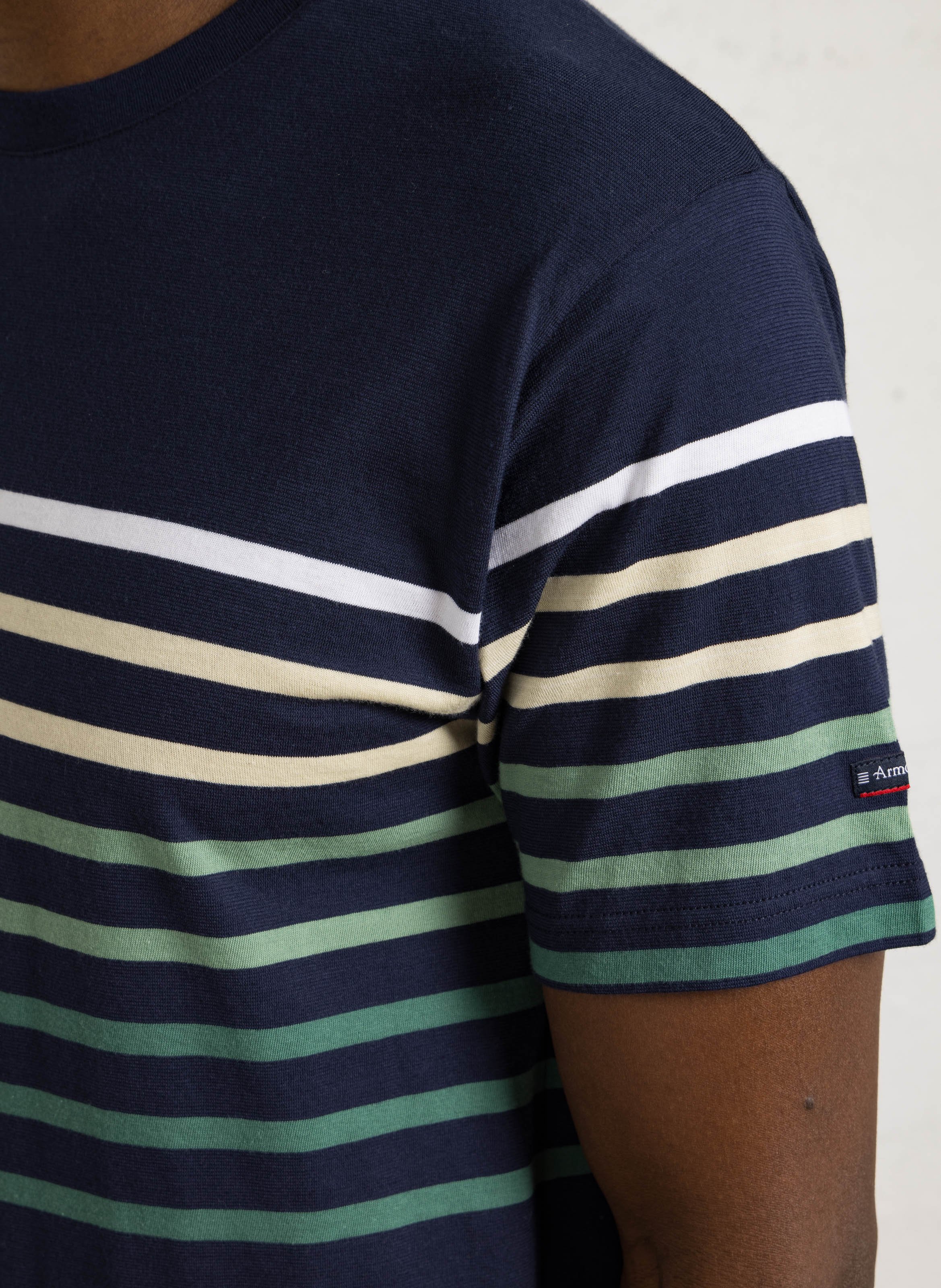 Straight round-neck cotton T-shirt ARMOR-LUX Blue