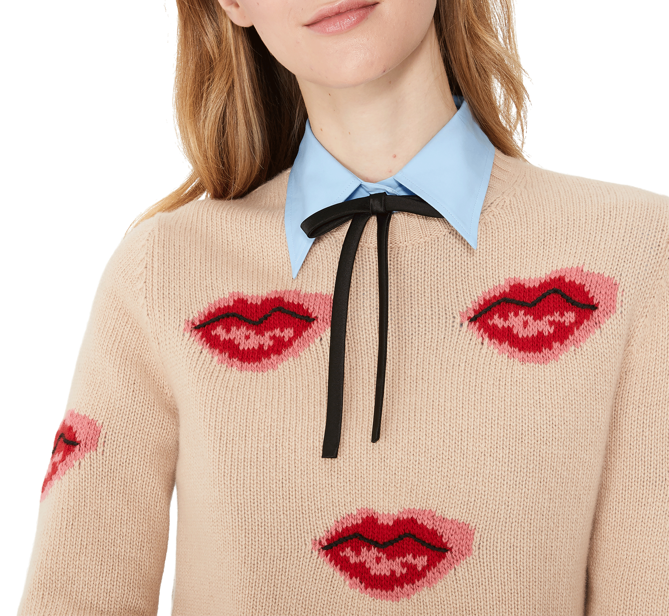 Wollpullover aus Schurwolle und Kaschmir PRADA Beige