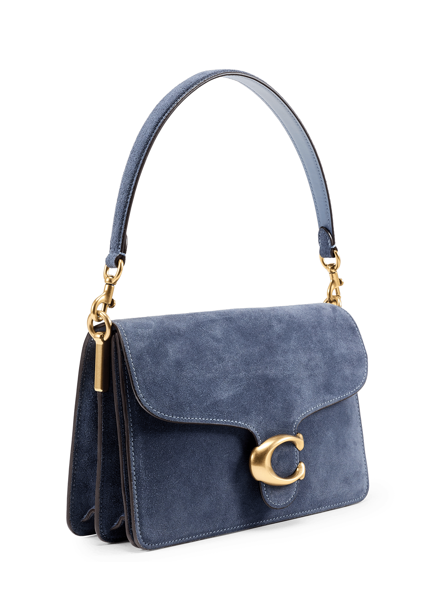 Sac épaule avec chaîne Tabby en cuir daim COACH Bleu