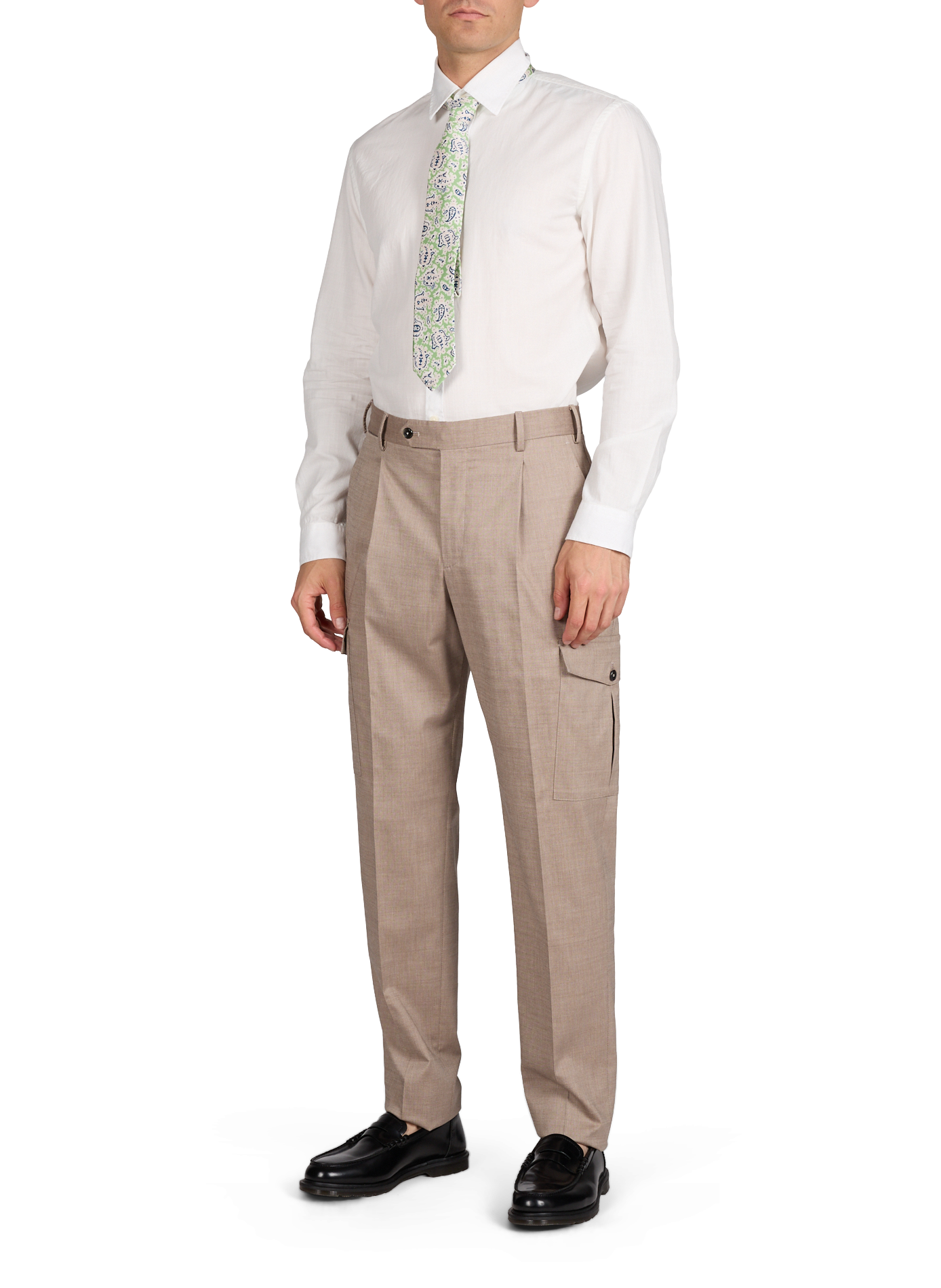 Virgin wool and cotton blend trousers PT01 Beige