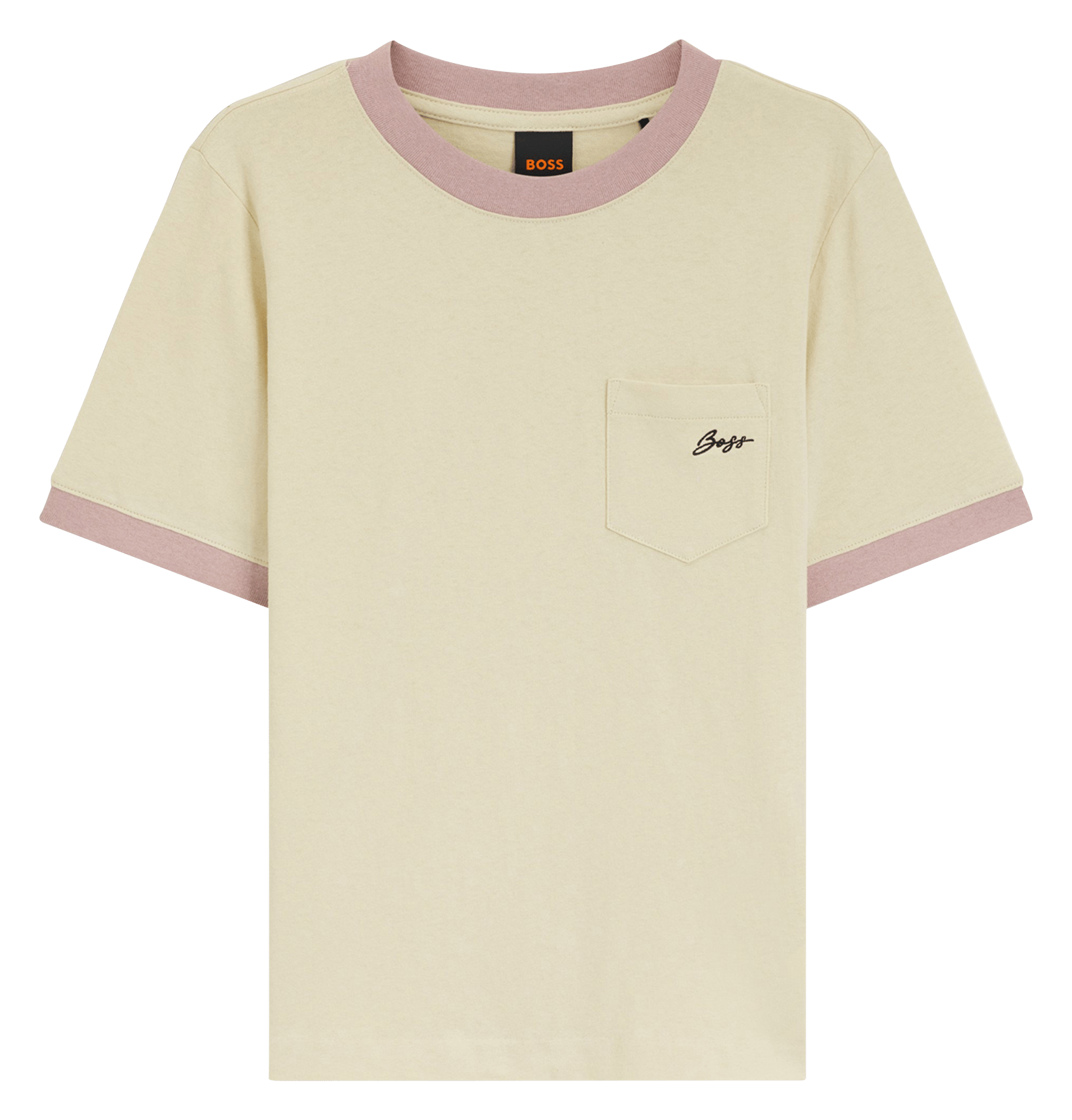 Tee-shirt col rond en coton BOSS Jaune